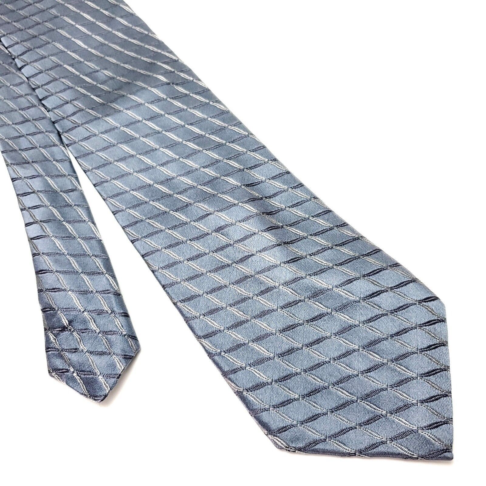 Ike Behar Ike Behar New York Silk Tie USA Woven Gray Plaid Size ONE SIZE - 1 Thumbnail