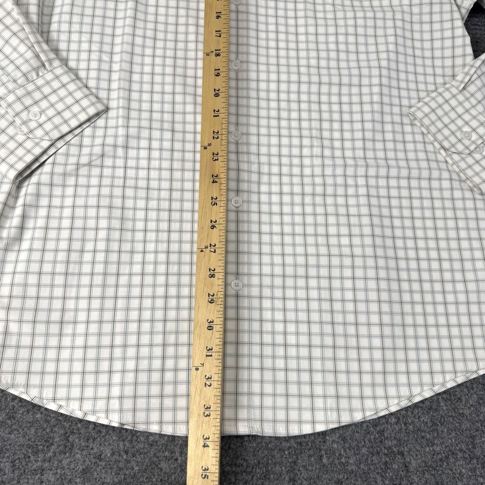 Mizzen+Main Mizzen+Main Leeward Dress Shirt Mens 2XL White Eric Plaid Trim Fit Long Sleeve Size 48R - 7 Thumbnail