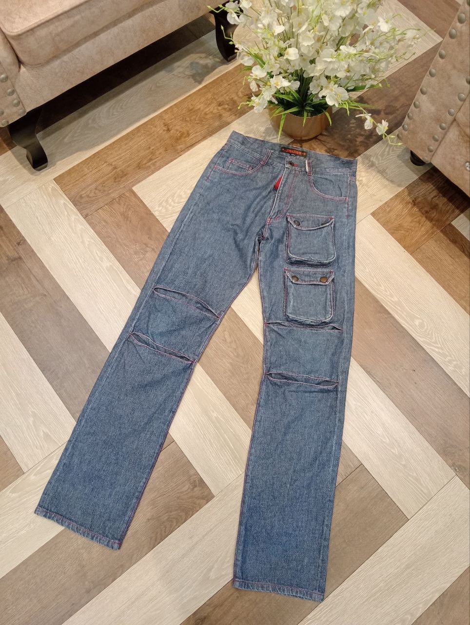 291295=Homme 291295 HOMME JAPAN 7 POCKET DENIM JEANS - SIZE 1 BLUE Size US 29 - 2 Thumbnail