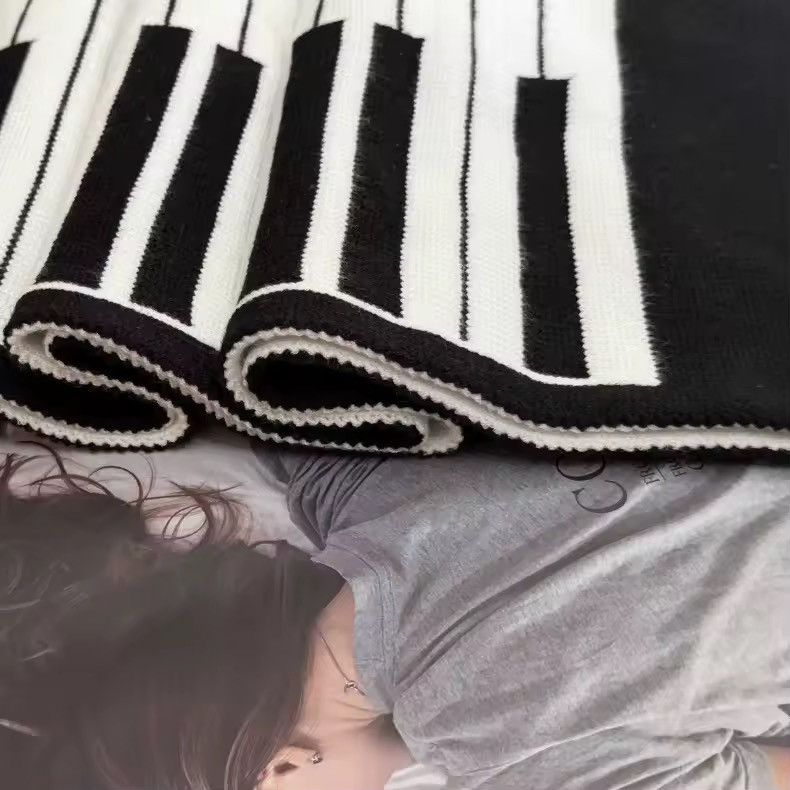 Other Japanese Style Piano Black White Warm Scarf Size ONE SIZE - 10 Thumbnail