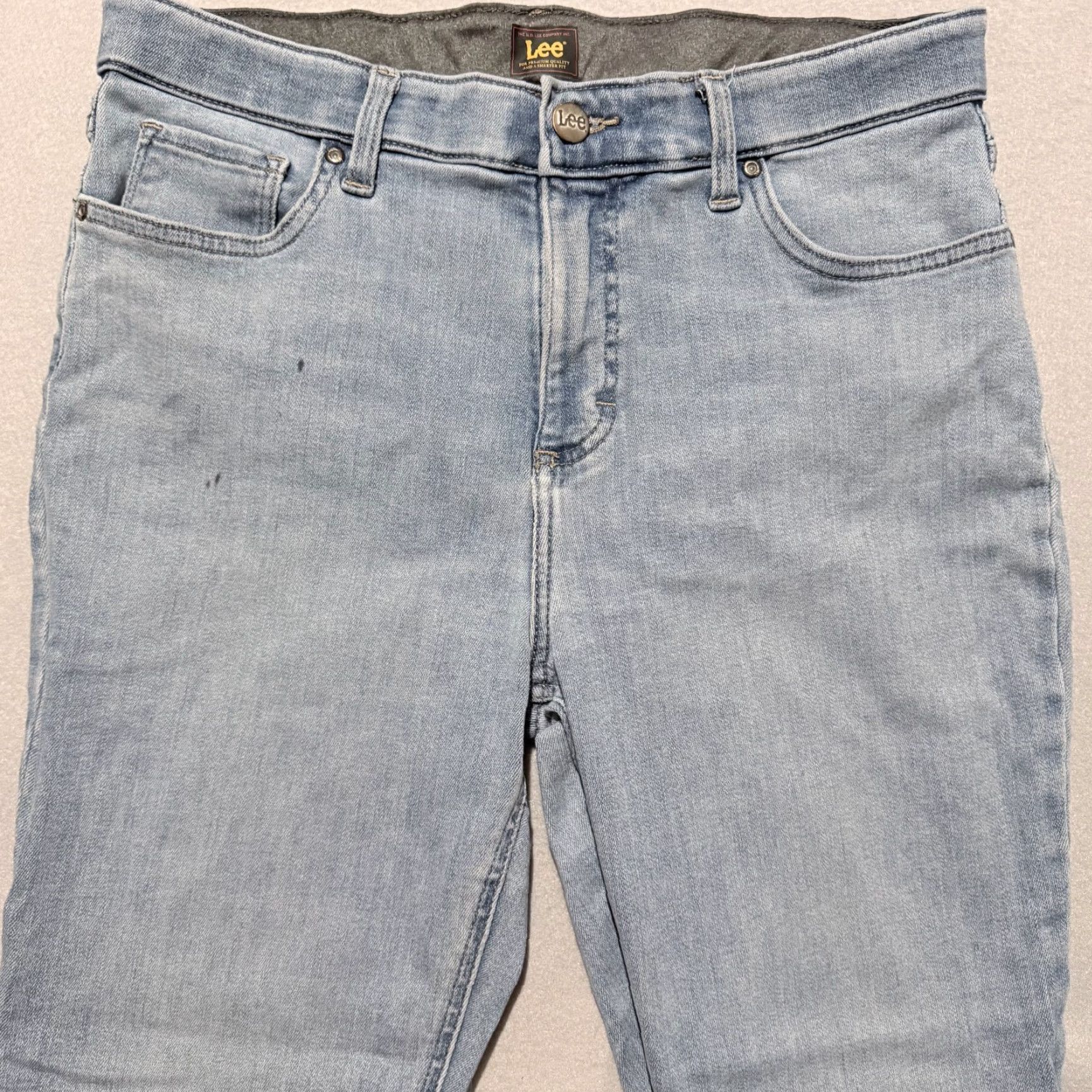 Lee Lee Jeans Jeans Women Blue Light Wash Denim Stretch Pocket Classic Straight Zip Fly 14M Size 36" / US 14 / IT 50 - 3 Thumbnail