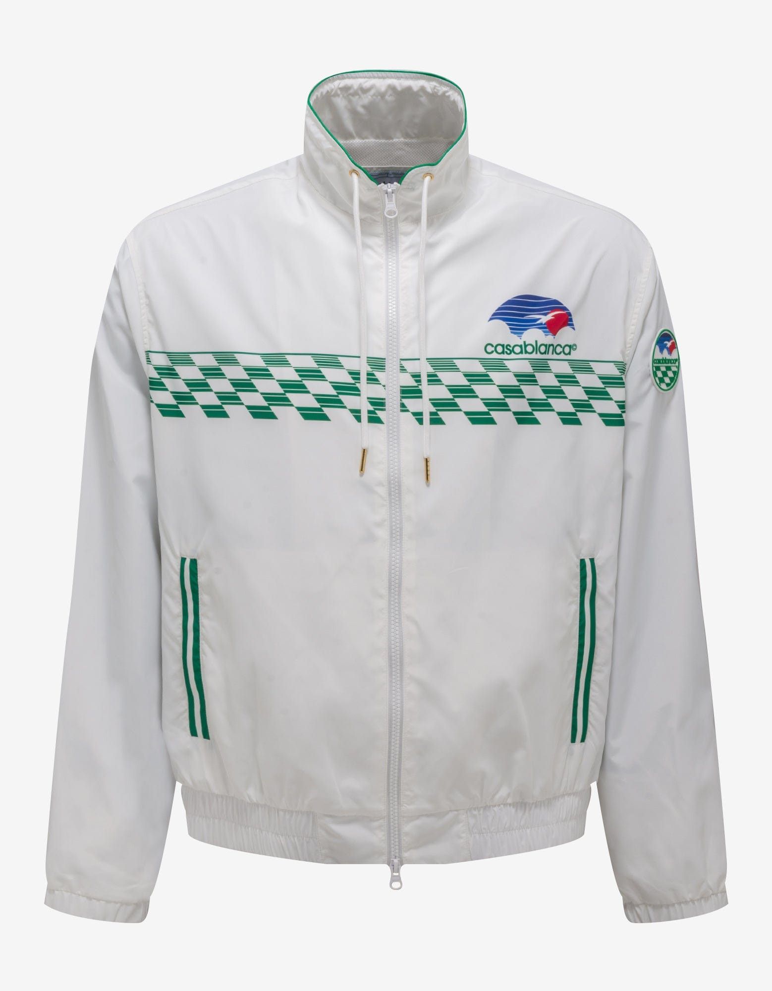 image of Casablanca White Tennis Horizon Track Jacket, Men's (Size 2XL)