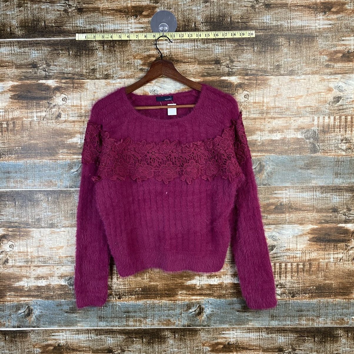 Japanese Brand DL A.G Plus Purple fur shaggy Knitwear #C1065 Size S / US 4 / IT 40 - 1 Thumbnail