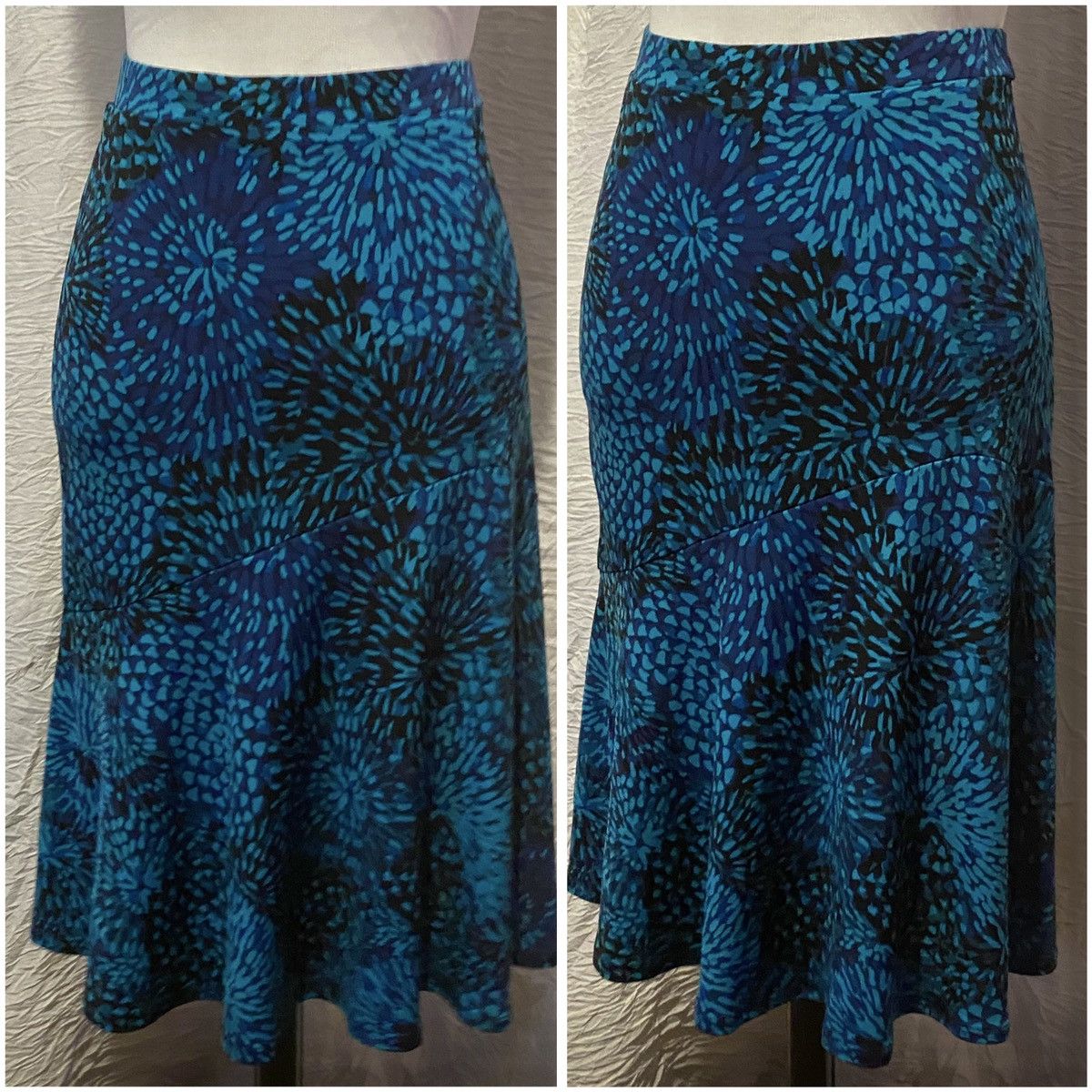 George George, Retro, Teal & Turquoise Starburst Flare Skirt Size 30" / US 8 / IT 44 - 8 Thumbnail