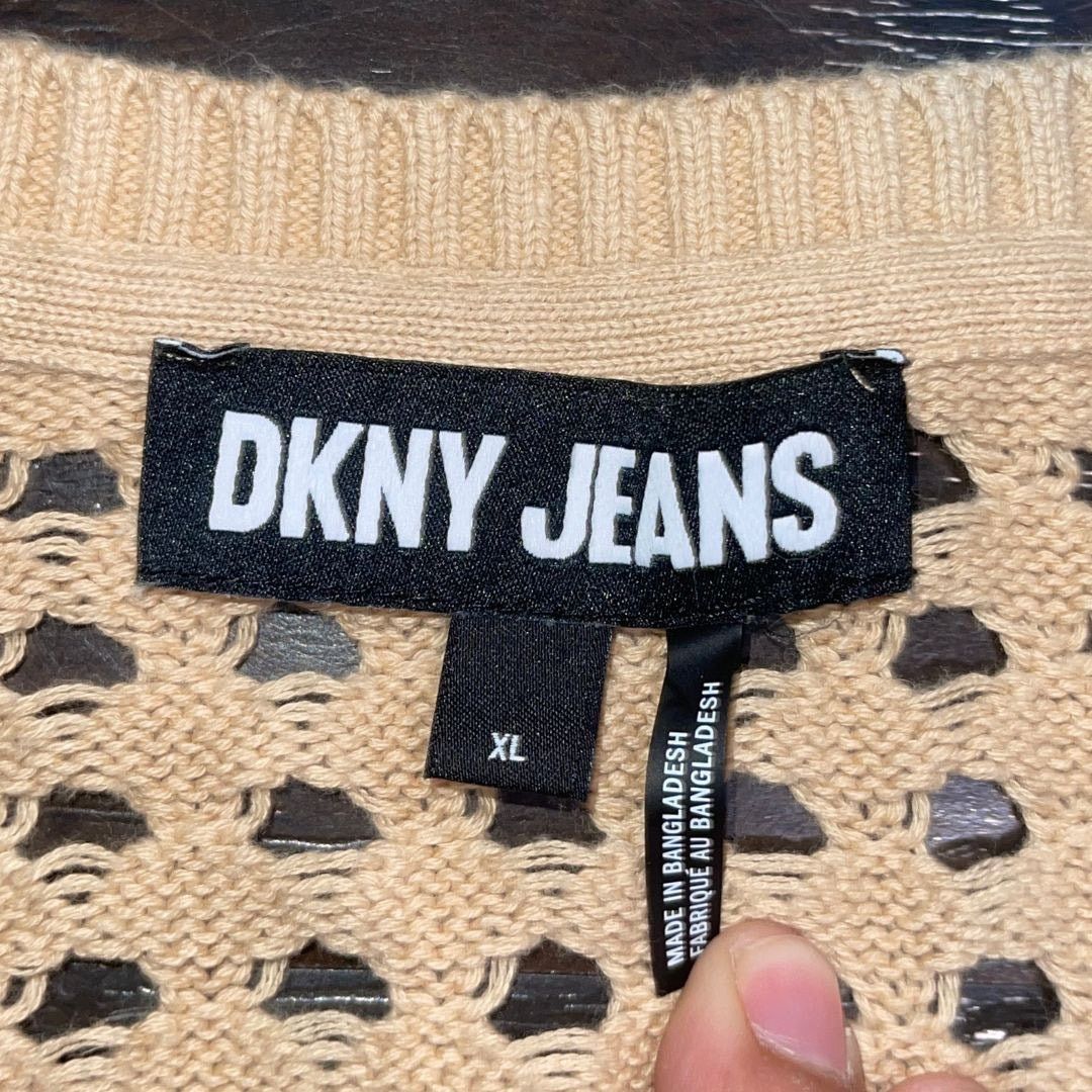 DKNY DKNY Jeans Open Stitch V-Neck Lightweight Sweater XL Crochet Size XL / US 12-14 / IT 48-50 - 4 Thumbnail