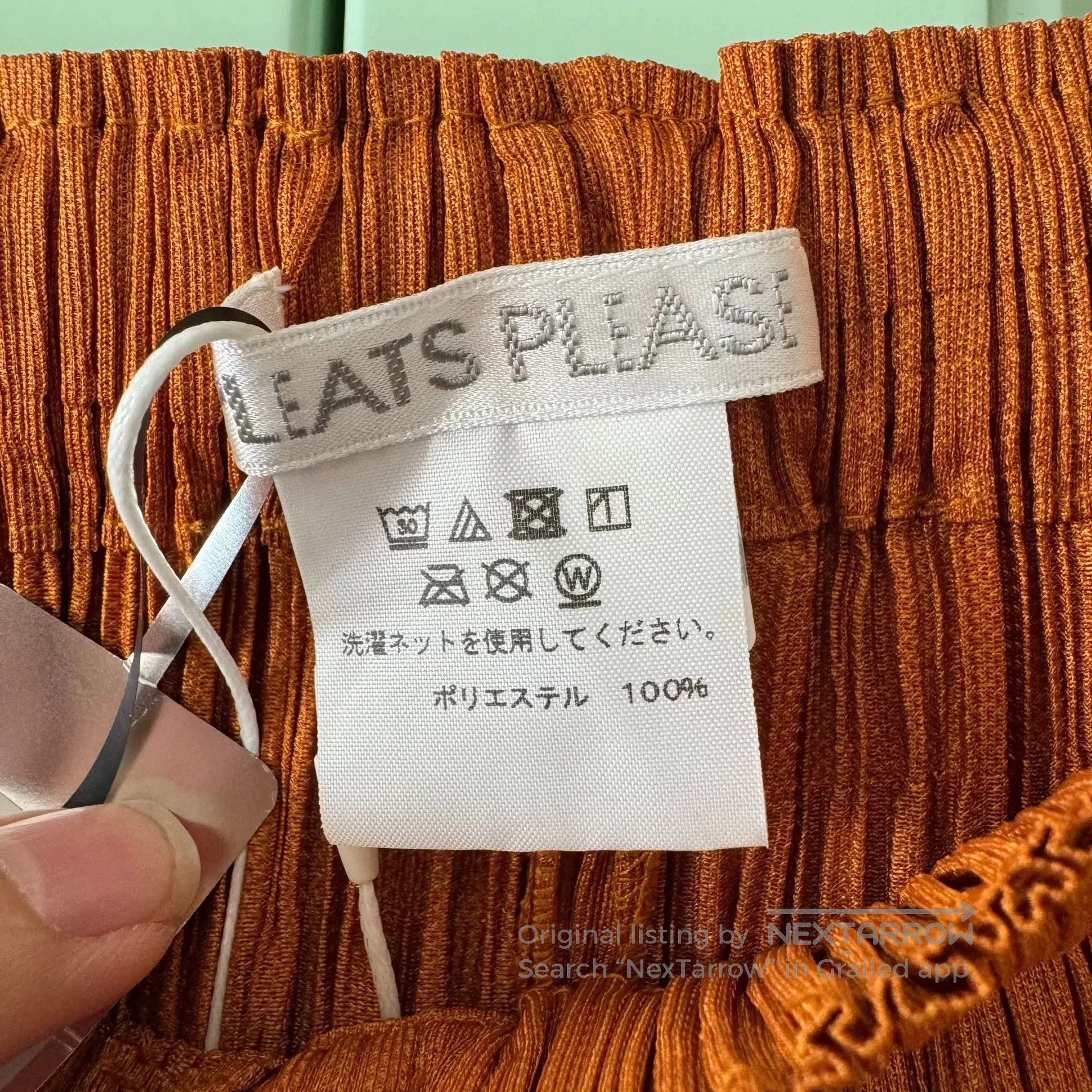 Issey Miyake PLEATS PLEASE Orange Pleated Pants. Size 29" - 4 Thumbnail