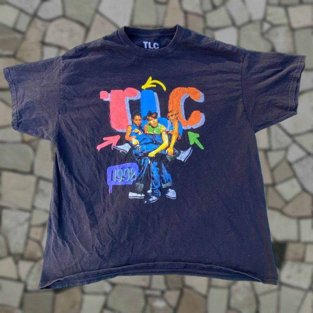 VINTAGE TLC 1992 Hip Hop Rap Men's T-Shirt XL Black Crew Neck Short Sleeve TLC 1992 Hip Hop Rap T-Shirt Men XL Black Crew Neck Short Sleeve