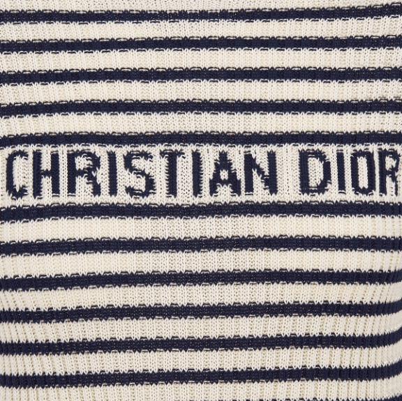 Dior o1w1db10925 444S15 Short-Sleeved Sweater in White/Navy Blue Size XS / US 0-2 / IT 36-38 - 3 Thumbnail