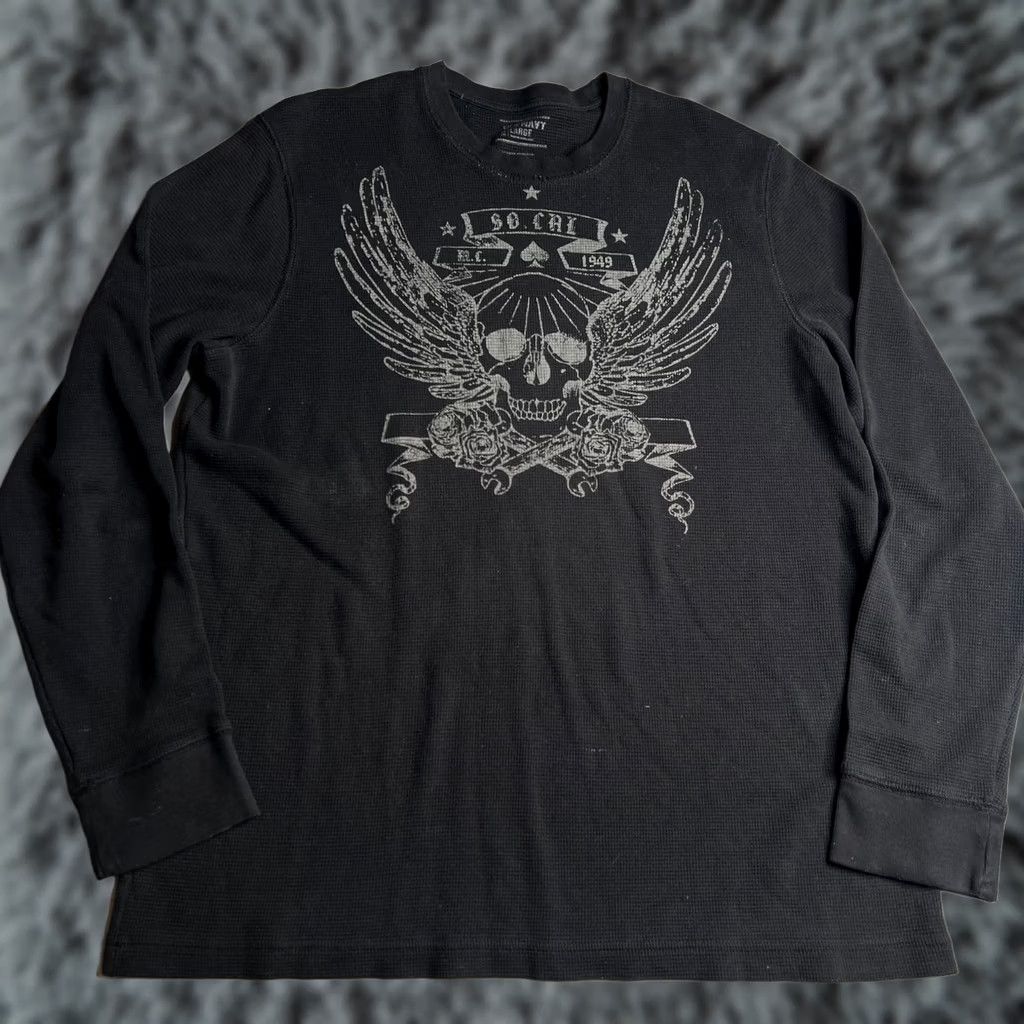 Old Navy Old Navy Thermal Long Sleeve Shirt Men’s Large Black Skull Wings Graphic Monochrome Crew Neck Wool? (error) Size US L / EU 52-54 / 3 - 1 Thumbnail