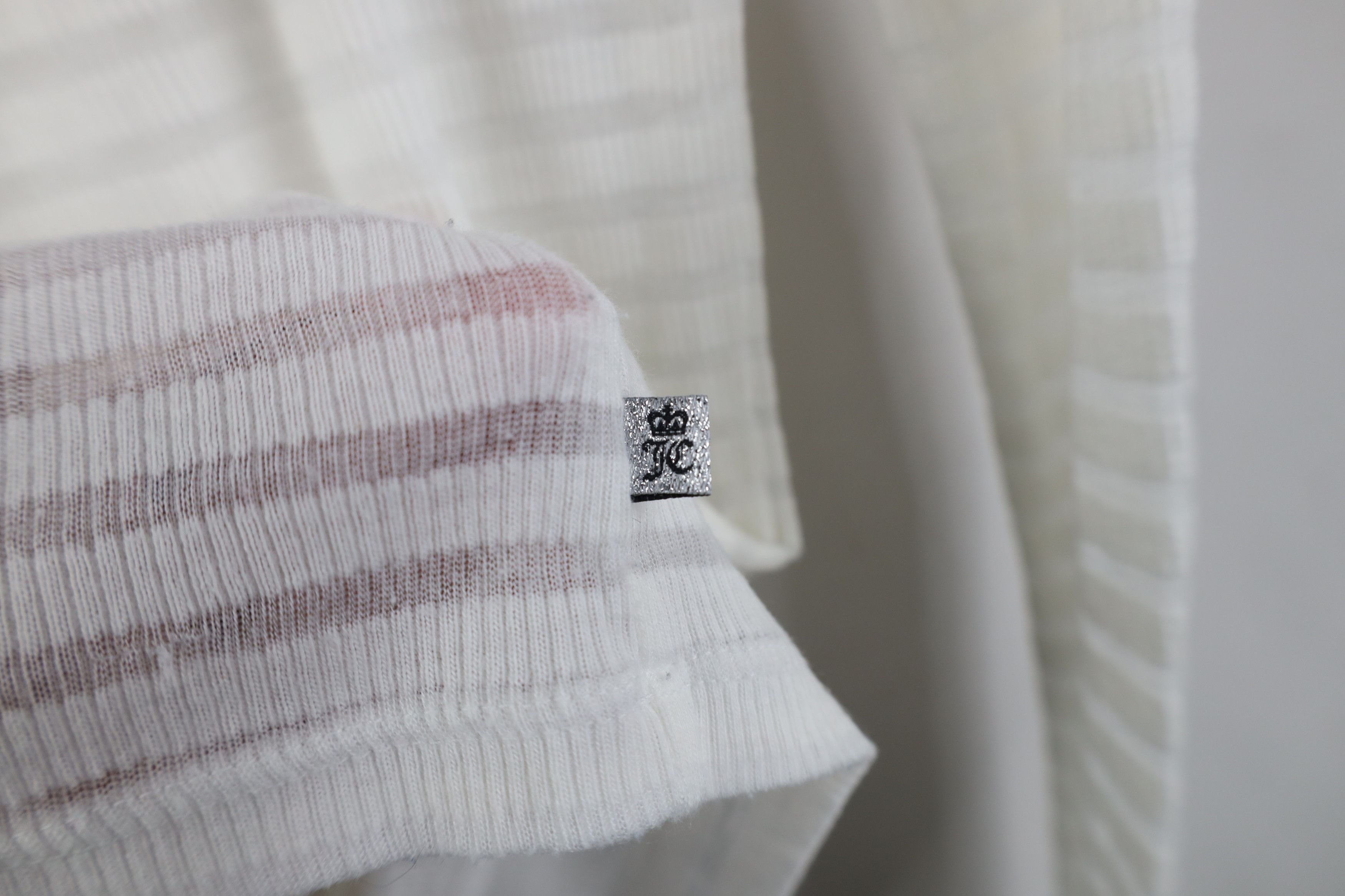 Juicy Couture Vintage Y2K Juicy Couture Sheer Striped Thermal Knit T-Shirt Size M / US 6-8 / IT 42-44 - 8 Thumbnail