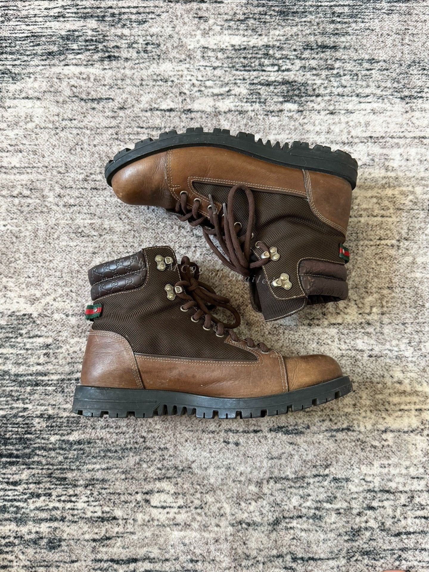Gucci Gucci Brown Distressed Hiking Boots Size US 7.5 / EU 40-41 - 1 Thumbnail