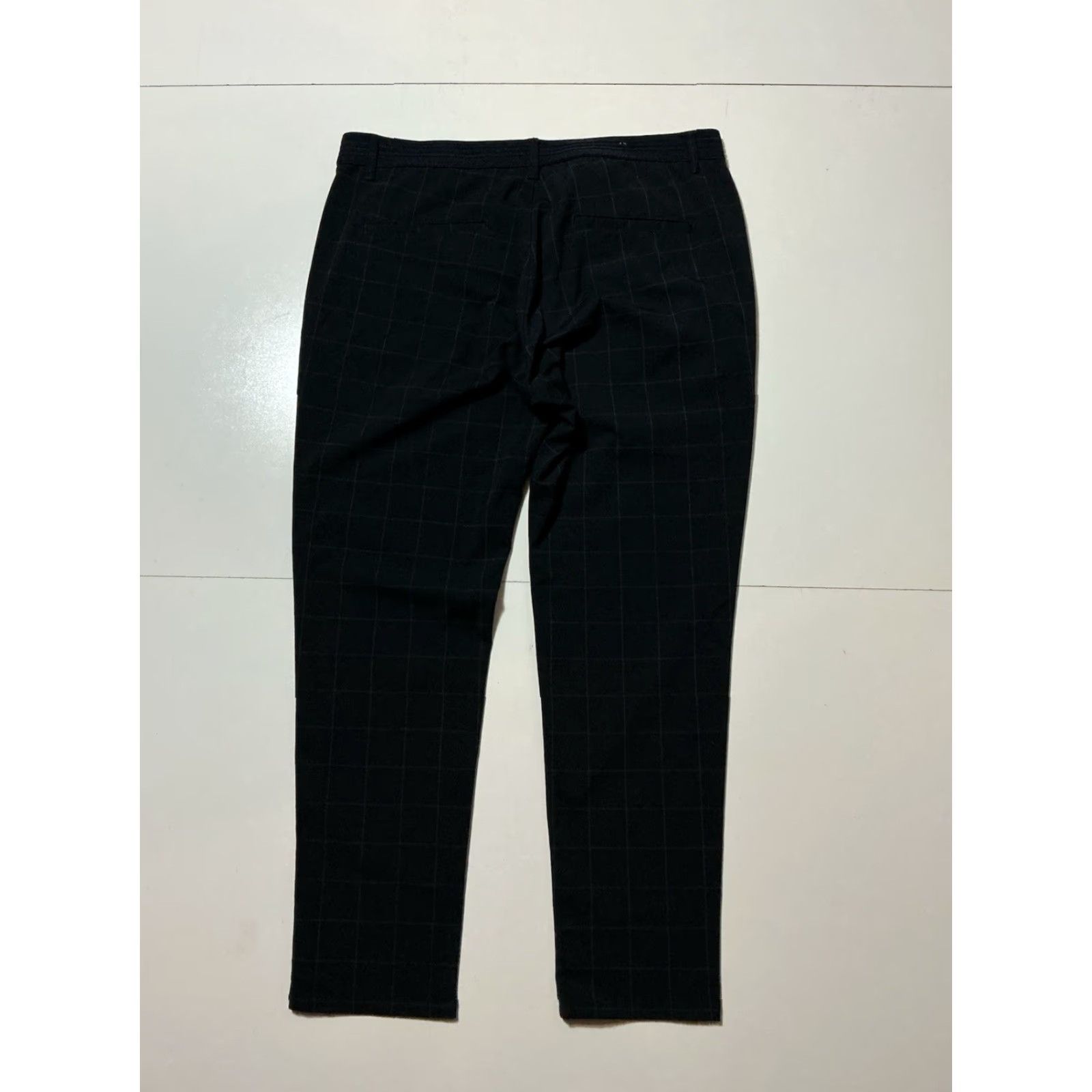 Zara Zara Men's Pants Windowpane Navy Blue Polyester Performance Flat Front Golf Casual Tech XL Size US 36 / EU 52 - 3 Thumbnail