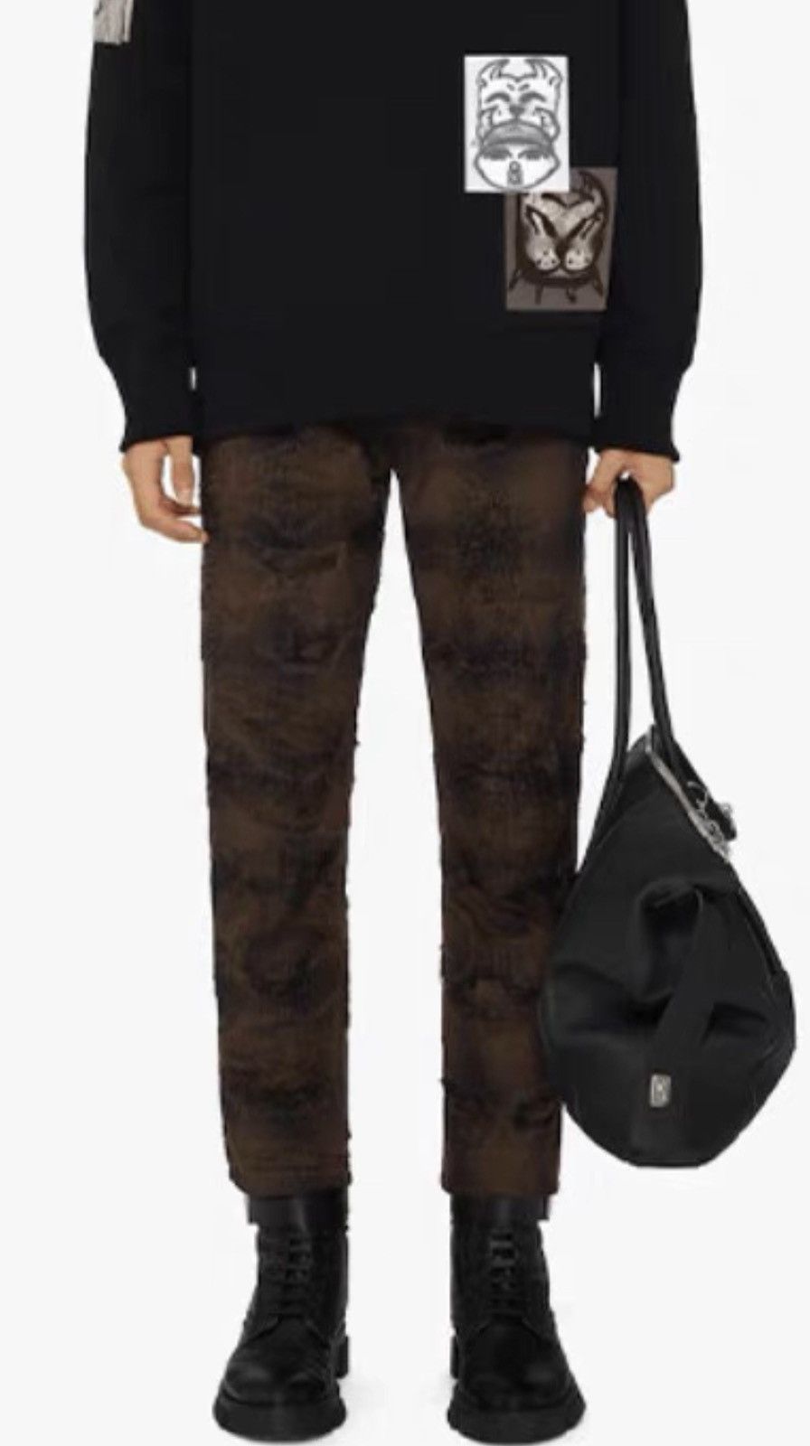 Givenchy boro distressed checker plaid denim pants,size46 Size US 28 / EU 44 - 2 Thumbnail