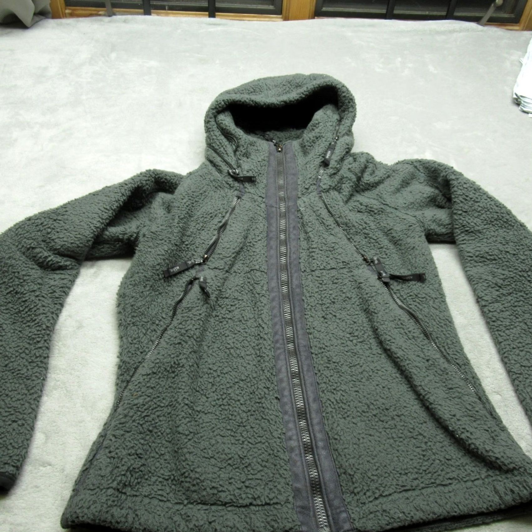 Vintage Kuhl Jacket Womens Medium Green Hooded Sherpa Fleece Full Zip Outdoor Pockets Size M / US 6-8 / IT 42-44 - 2 Thumbnail
