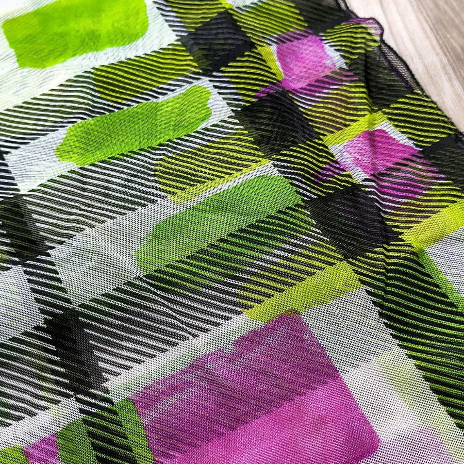 Burberry Burberry Green/Purple Artistic Design Handkerchief Scarf Size ONE SIZE - 4 Thumbnail
