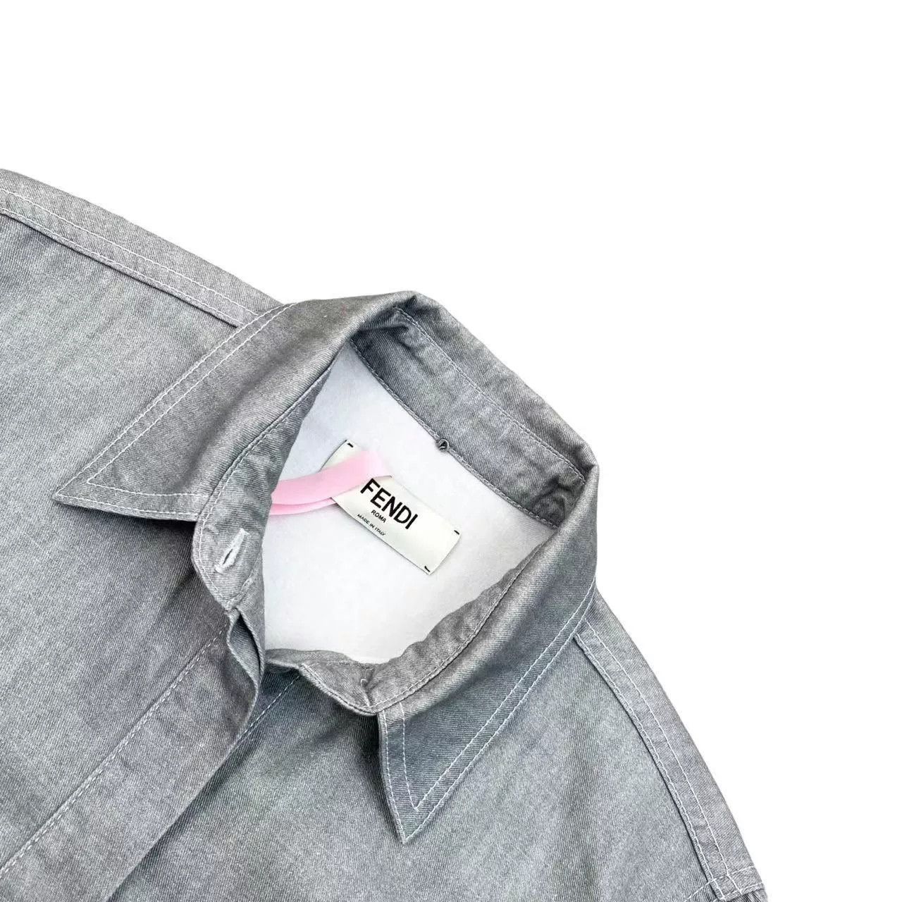 Fendi fendi cotton logo denim shirt in gray Size US M / EU 48-50 / 2 - 3 Thumbnail