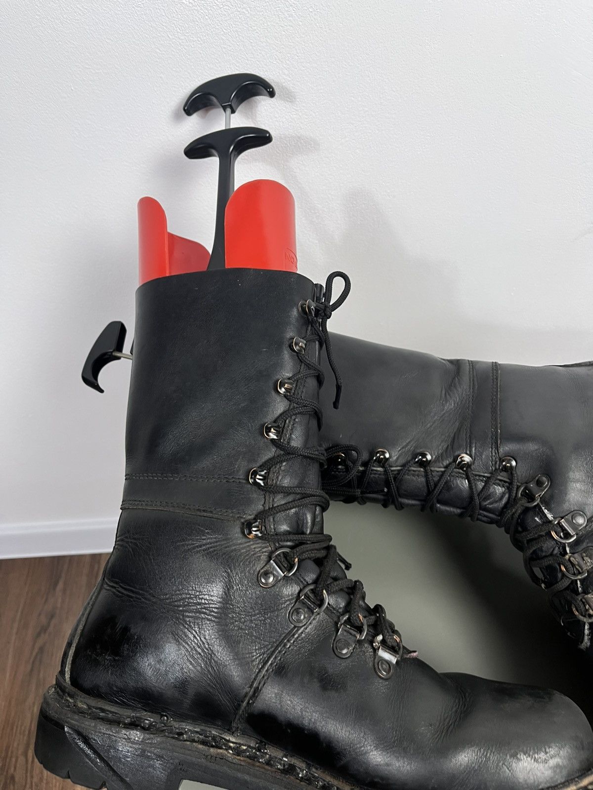 Vintage Avant-Garde Distressed Army Leather Heavy Combat Boots EU44 Size US 10.5 / EU 43-44 - 9 Thumbnail