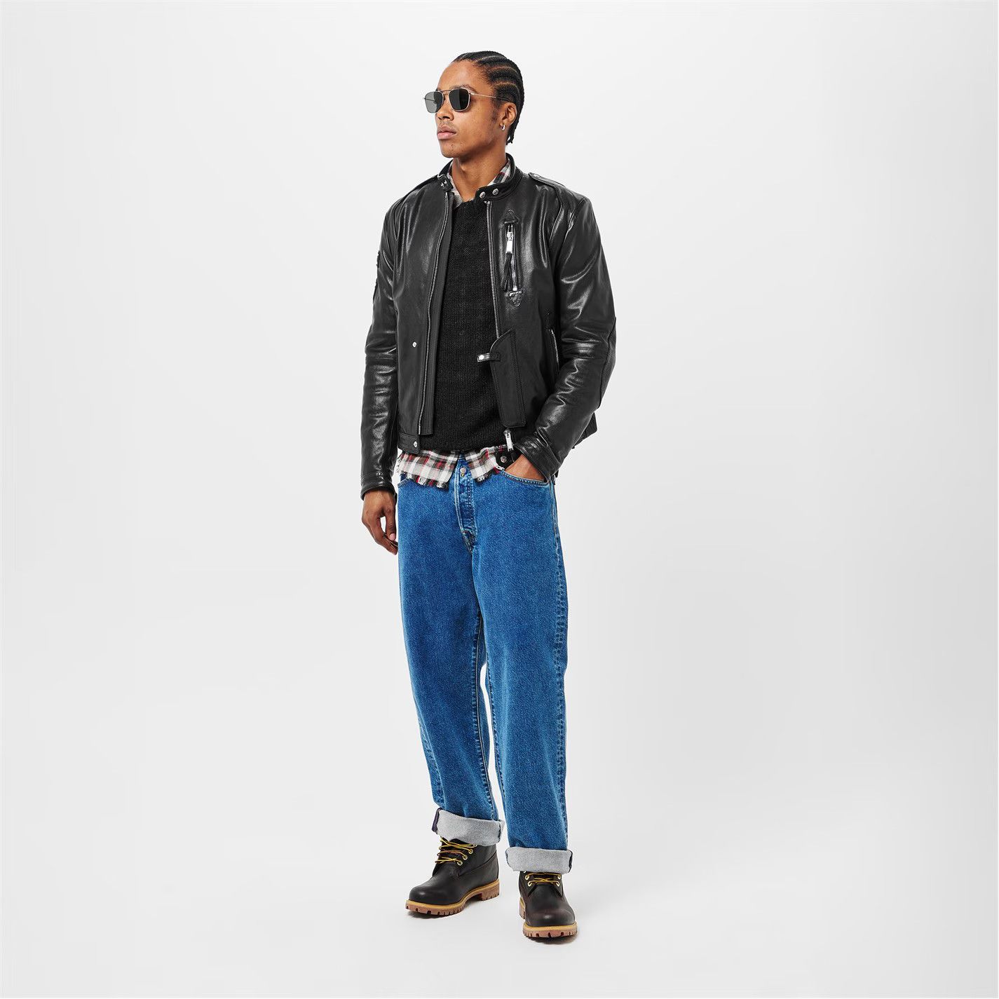 Dsquared2 o1g2r1mq0426 Leather Tailored Fit Jacket in Black Size US M / EU 48-50 / 2 - 6 Thumbnail