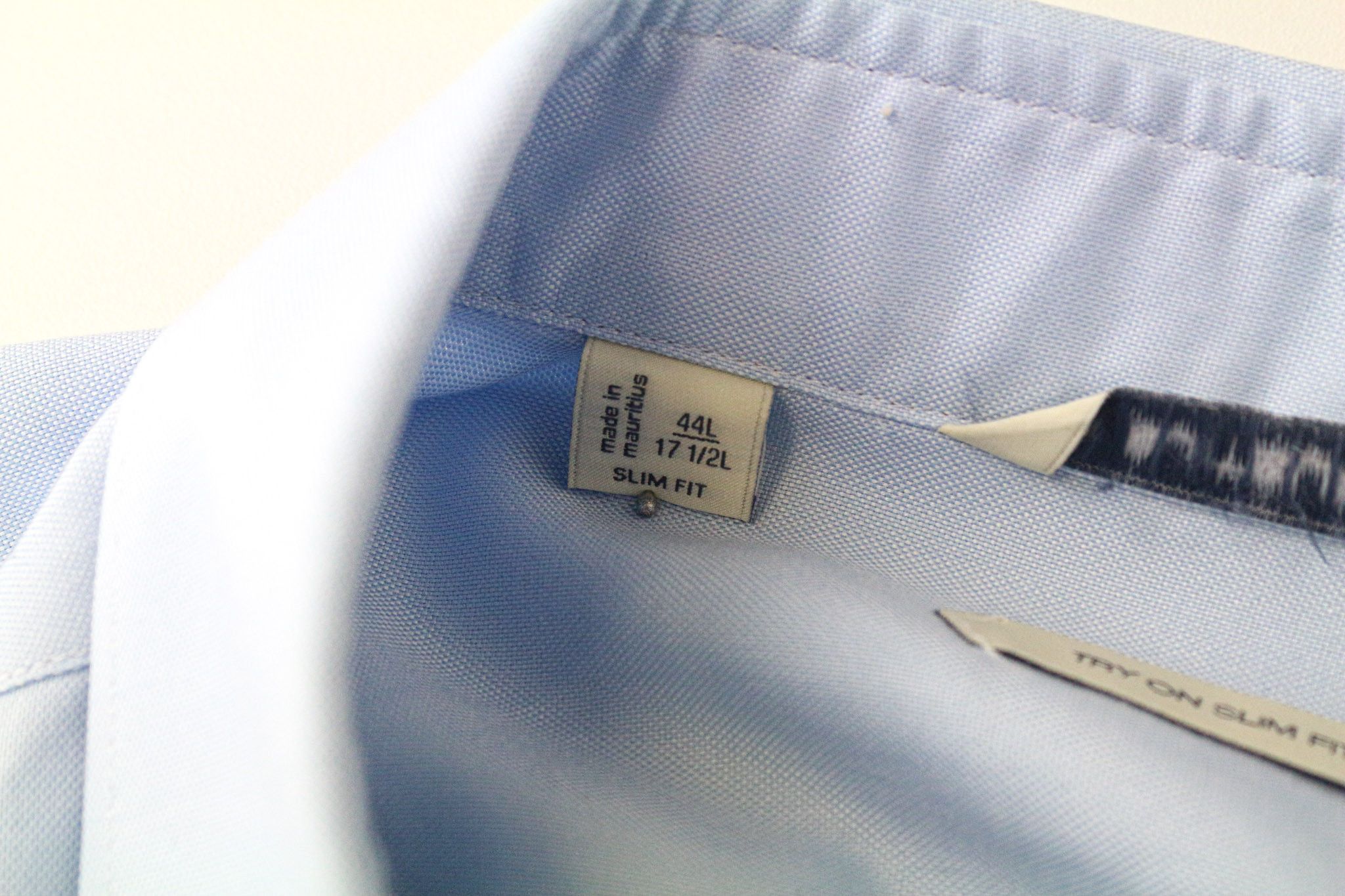 Suitsupply 44L/17 1/2L Blue Cotton Slim Oxford Shirt 77431 Size 44L - 5 Thumbnail