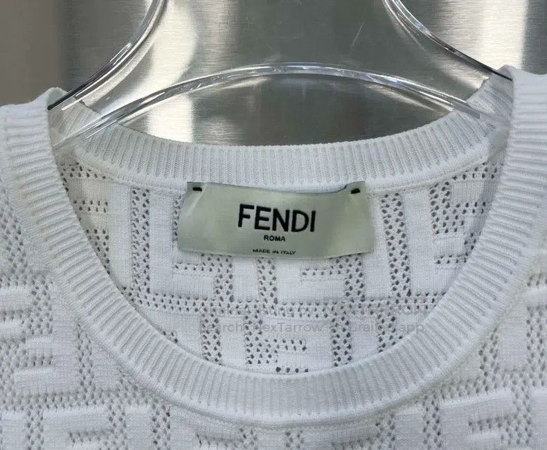 Fendi Fendi White Double F Monogram Logo Knit Dress Size XS / US 0-2 / IT 36-38 - 3 Thumbnail
