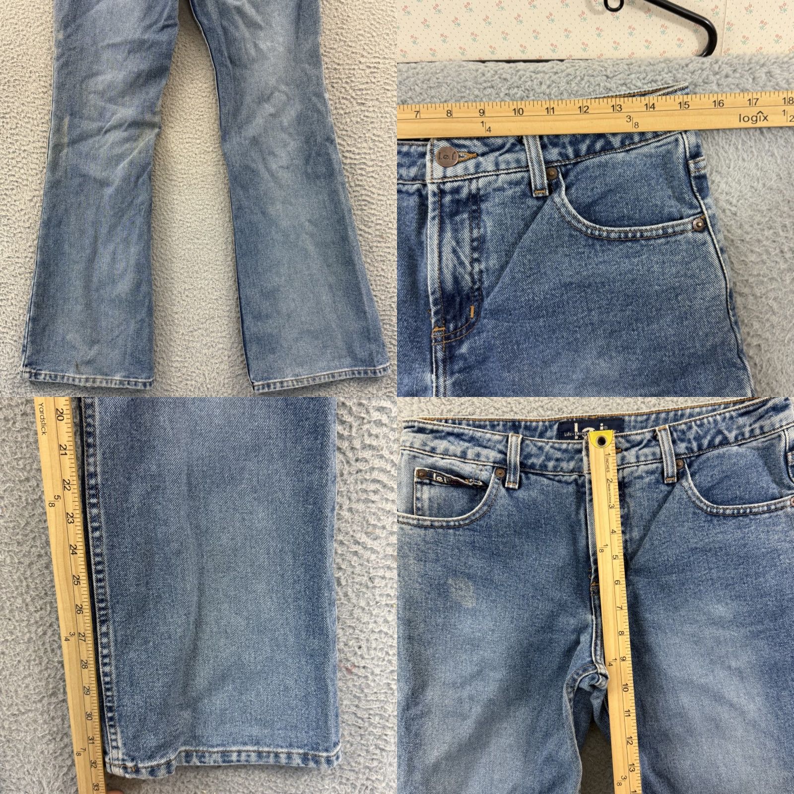 Vintage VINTAGE LEI Jeans Womens 9 Blue Light Wash Flare Leg Bootcut Denim Hipster Y2K Jeans Women 90s Bohemian Hipster Boys? Size 30" / US 8 / IT 44 - 8 Thumbnail