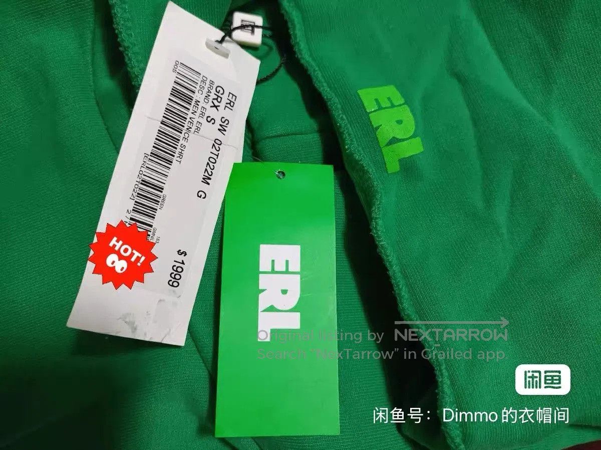 ERL ERL x CDG Green Daisy 3/4 Sleeve Hoodie. Size US S / EU 44-46 / 1 - 3 Thumbnail
