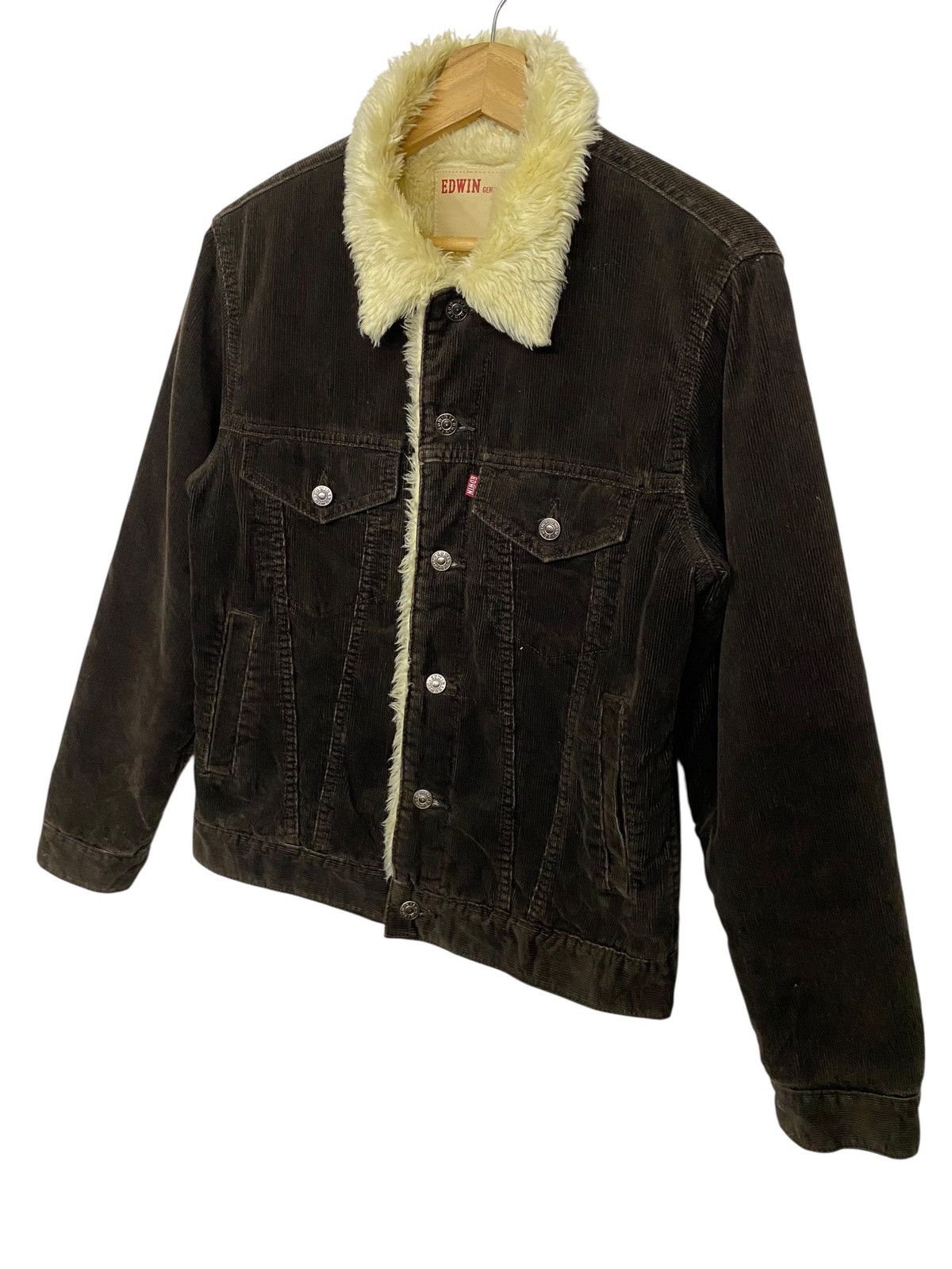 Edwin Edwin Corduroy Sherpa Trucker Jacket Faux Fur Collar Lining Size US M / EU 48-50 / 2 - 2 Thumbnail