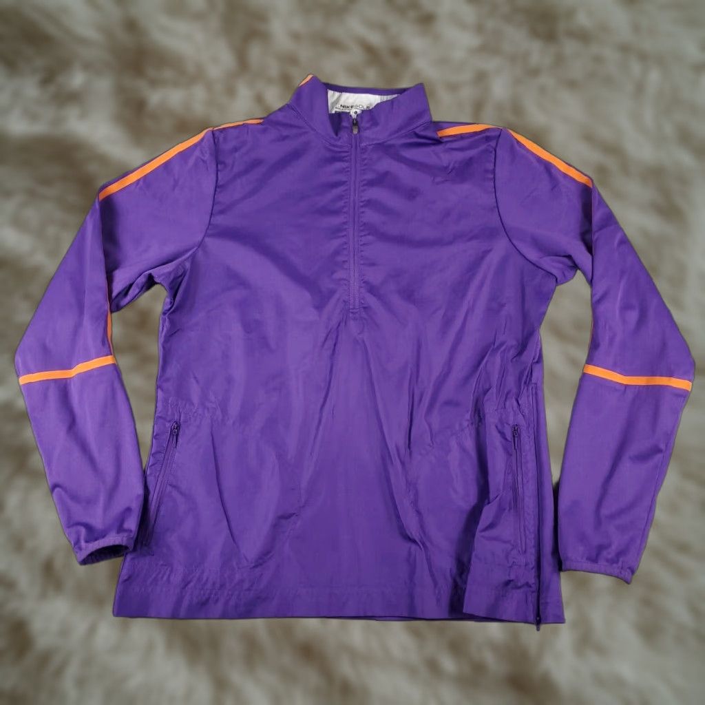Nike Nike Jacket Womens L Purple 1/2 Zip Windbreaker Logo Swoosh Casual Sports Windbreaker Womens Size L / US 10 / IT 46 - 1 Thumbnail