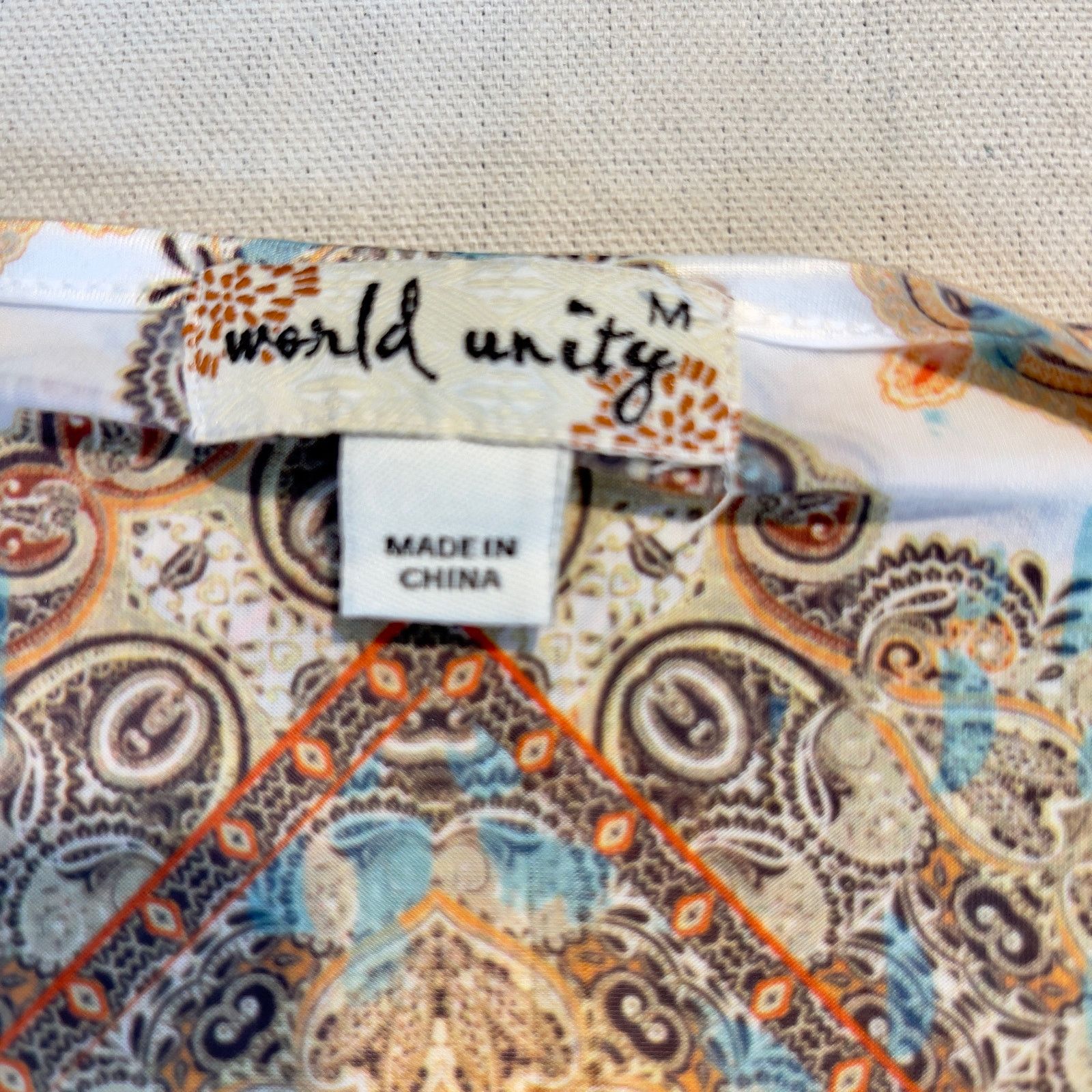 Other World Unity Sleeveless Scoop Neck BOHO Print Mini Dress Size M / US 6-8 / IT 42-44 - 2 Thumbnail