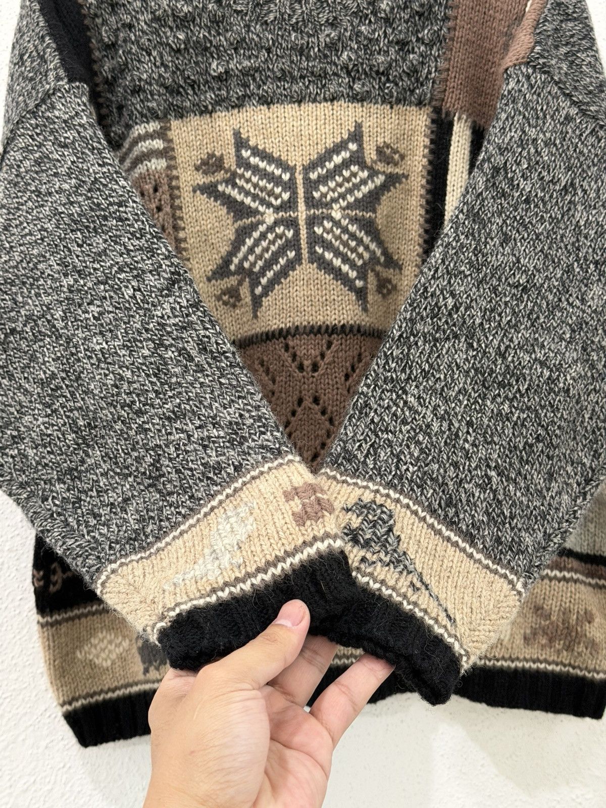 Eddie Bauer VTG 90s Eddie Bauer Women’s L Nordic Wool Blend Knit Sweater Size L / US 10 / IT 46 - 3 Thumbnail