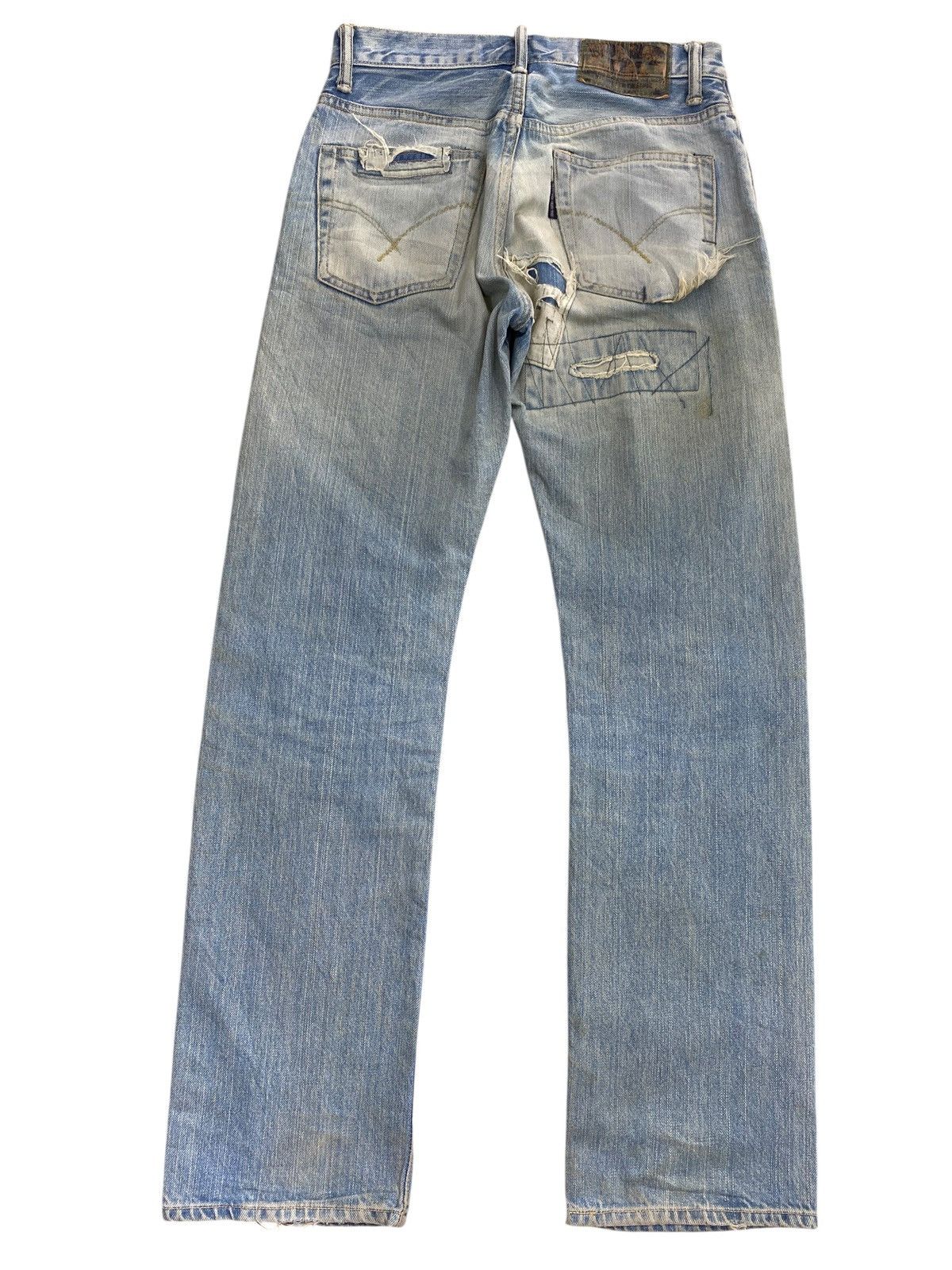 Japanese Brand Iron Market Brand Mud Wash Style Patch Jeans Size US 29 - 3 Thumbnail
