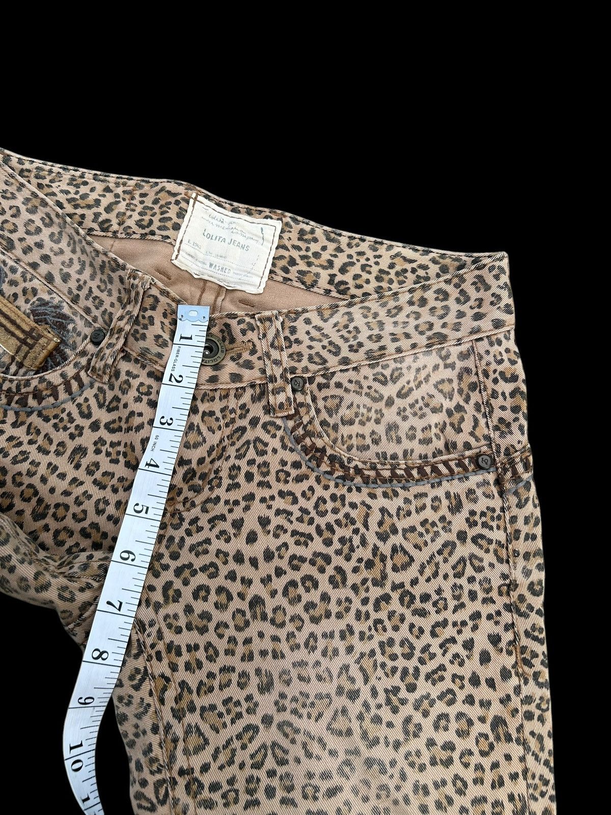 Kapital YOSHITOMO NARA LOLITA Exotic Leopard Distressed Denim Jeans Size US 29 - 18 Thumbnail