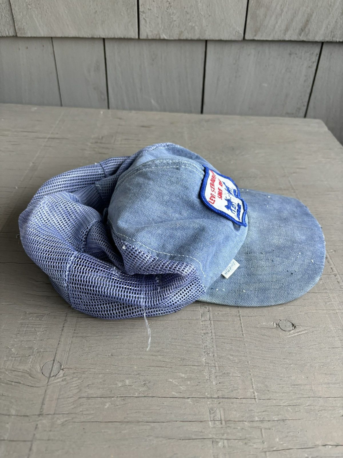 Levi's Vintage Levi's Trucker Hat Thrashed Denim 70s 80s Mesh Jeans Size ONE SIZE - 1 Thumbnail