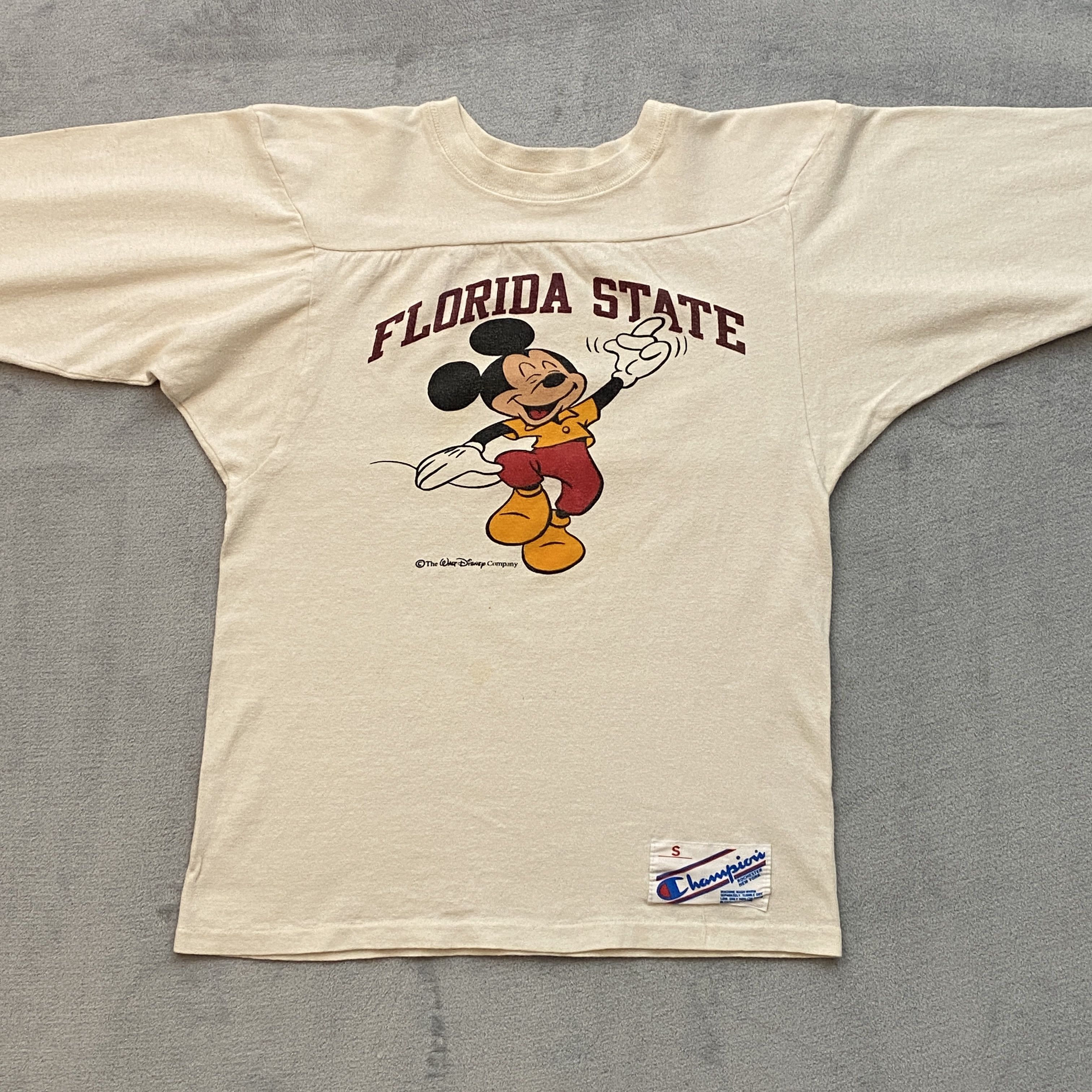 Champion × Vintage 80s Disney FLORIDA STATE SEMINOLES Mickey Mouse T-Shirt Size US S / EU 44-46 / 1 - 1 Thumbnail