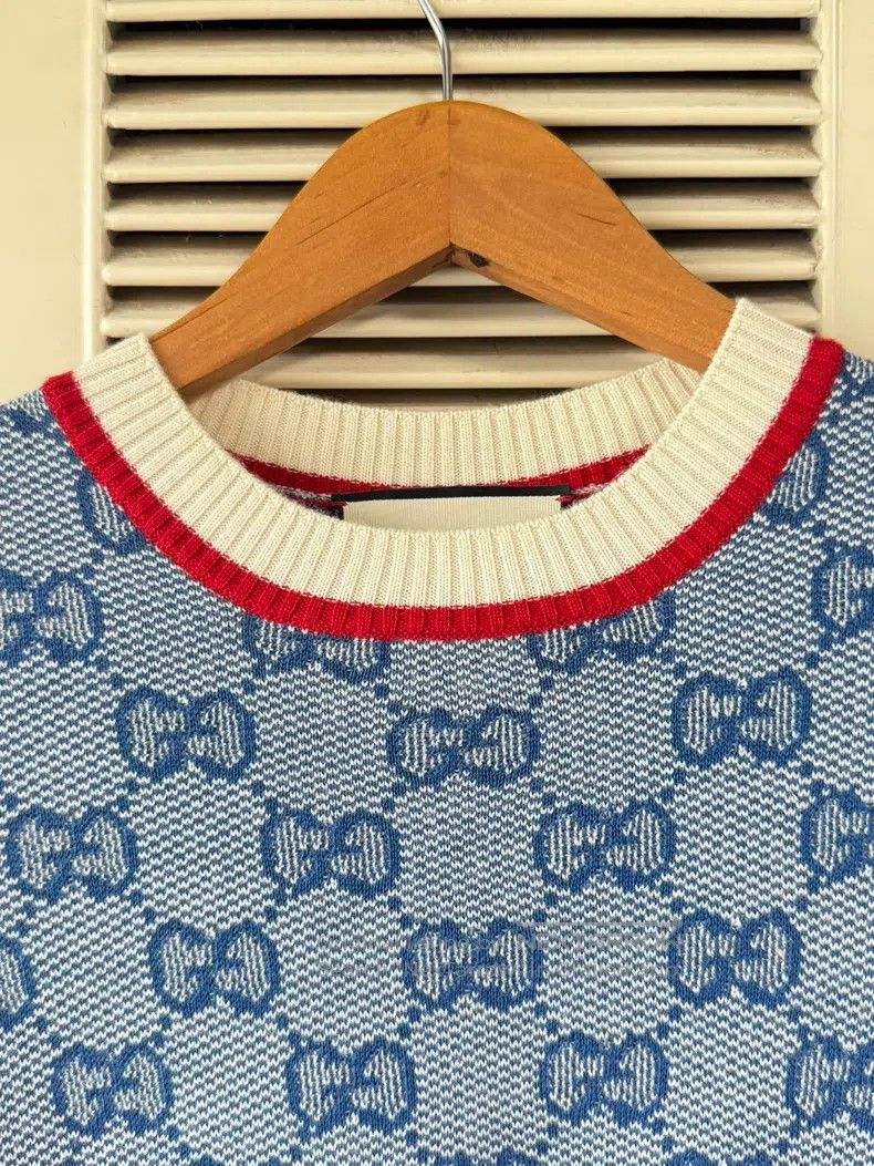 Gucci Gucci Blue full-print bow knitted dress Size XS / US 0-2 / IT 36-38 - 4 Thumbnail