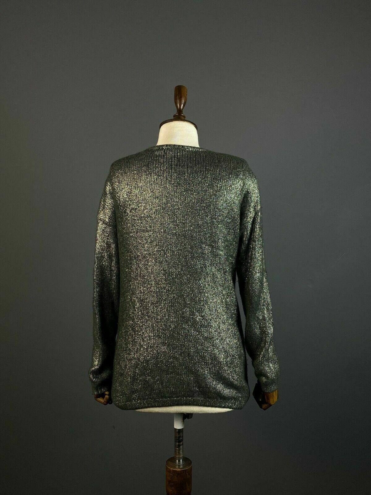 Designer Ladies FFC Khaki Green Wool Warm Knit Sweater Size S / M Size M / US 6-8 / IT 42-44 - 6 Thumbnail
