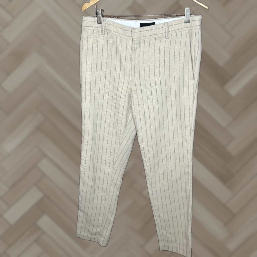 Asos ASOS Pants Mens 34x32 Tan Wool Blend Dress Trousers Slim Fit Modern Business Size US 34 / EU 50 - 1 Thumbnail