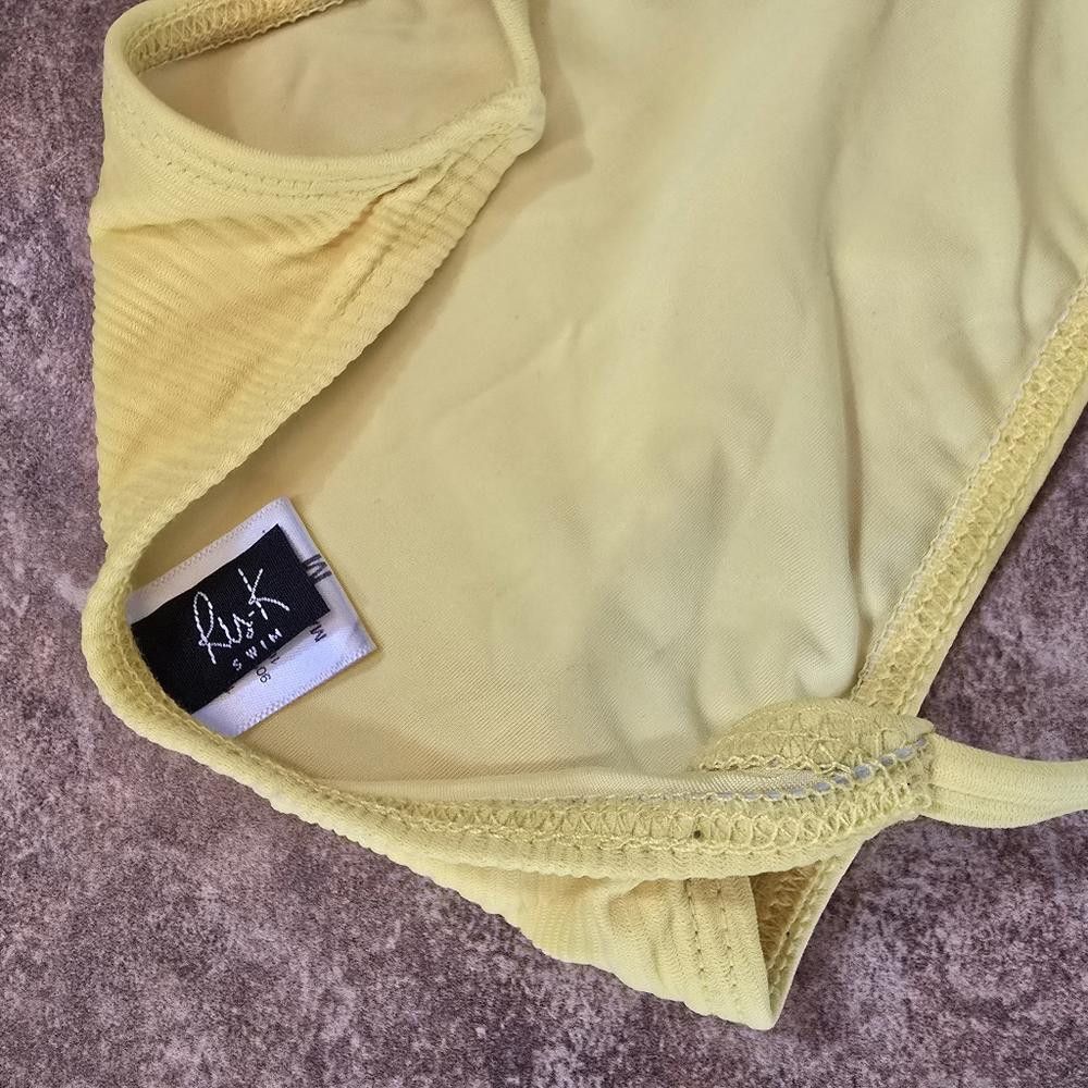 Designer Yellow Vibrant Deep V Risk Monokini Size ONE SIZE - 4 Thumbnail