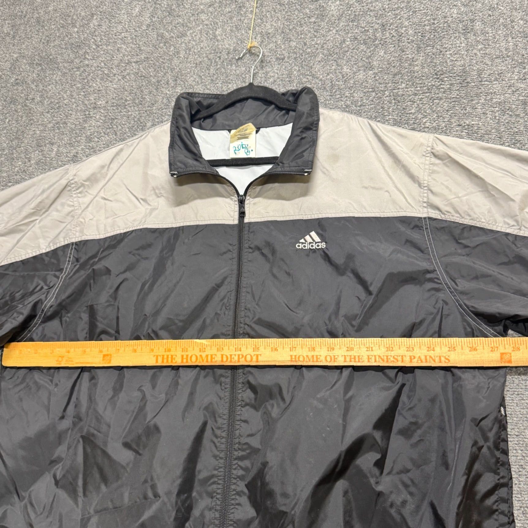 Adidas VTG Adidas Jacket Mens XXL Black 90s Gray Y2K Nylon Windbreaker Track Jacket Mens XXL Black Track Jacket Distressed Vintage Windbreaker Size US XXL / EU 58 / 5 - 5 Thumbnail