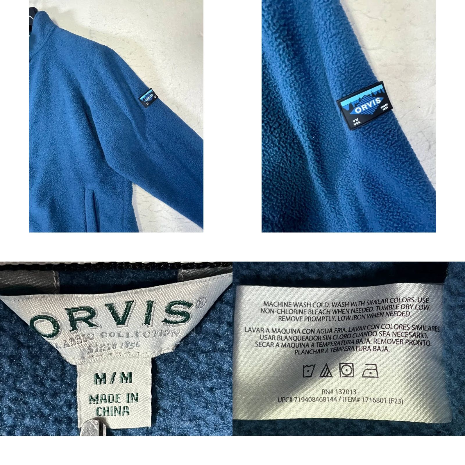 Orvis Orvis Full Zip Fleece Jacket Blue Classic Collection Men Size M Bomber Jacket Size US M / EU 48-50 / 2 - 8 Thumbnail