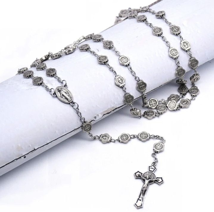 Jewelry × Other Saint Benedict Rosary Necklace Chain Catholic Church Jesus Size ONE SIZE - 2 Thumbnail