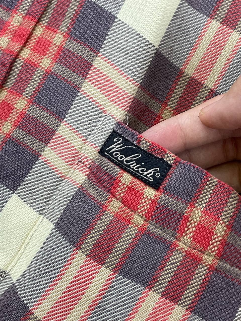 Vintage × Woolrich Woolen Mills Vintage Woolrich Single Pocket Red Plaid Button Ups Shirt Size US L / EU 52-54 / 3 - 10 Thumbnail