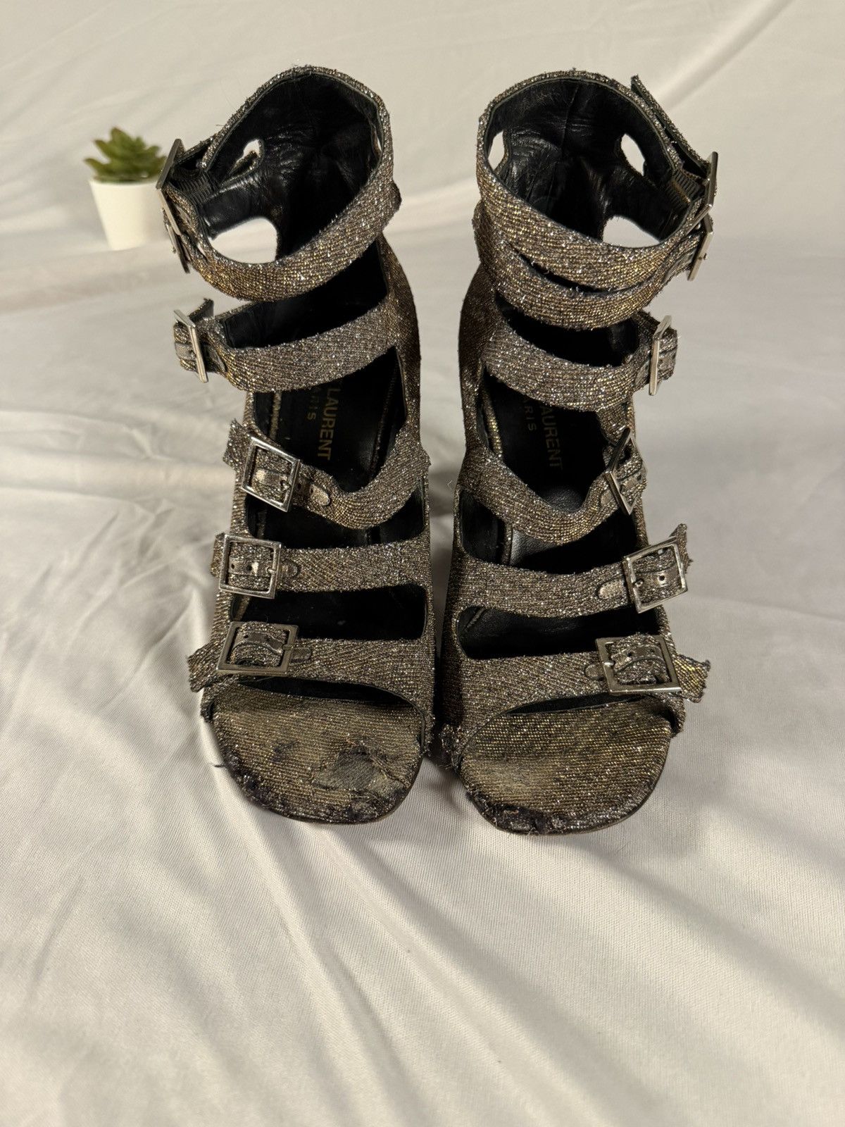 Saint Laurent Paris Saint Laurent Paris Women’s High Heels Disco Sparkle Size 36 Size US 6 / IT 36 - 6 Thumbnail