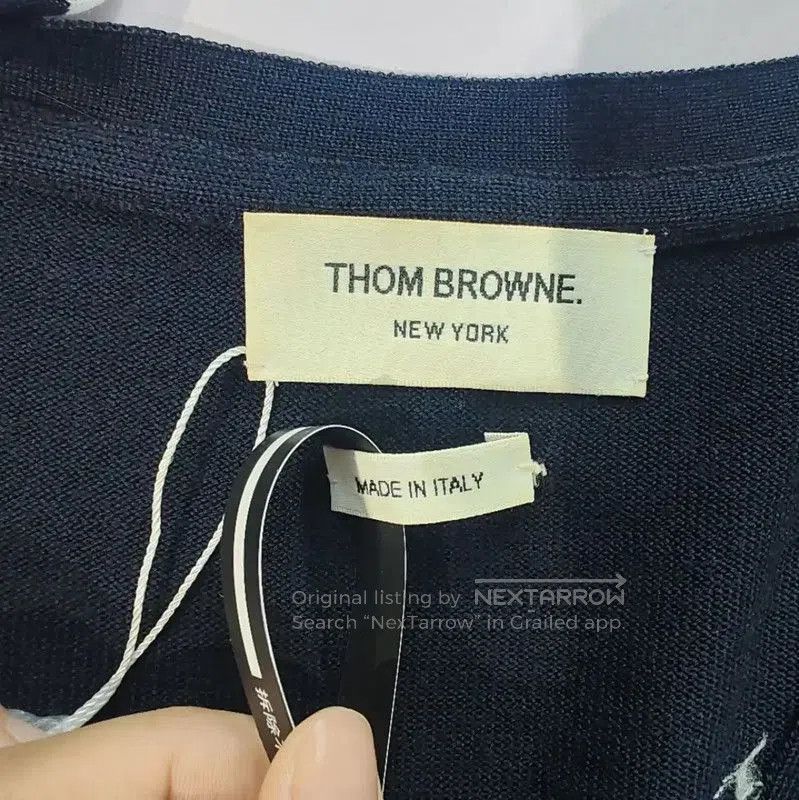 Thom Browne Thom Browne Women's Navy Cotton Cardigan . Size M / US 6-8 / IT 42-44 - 3 Thumbnail