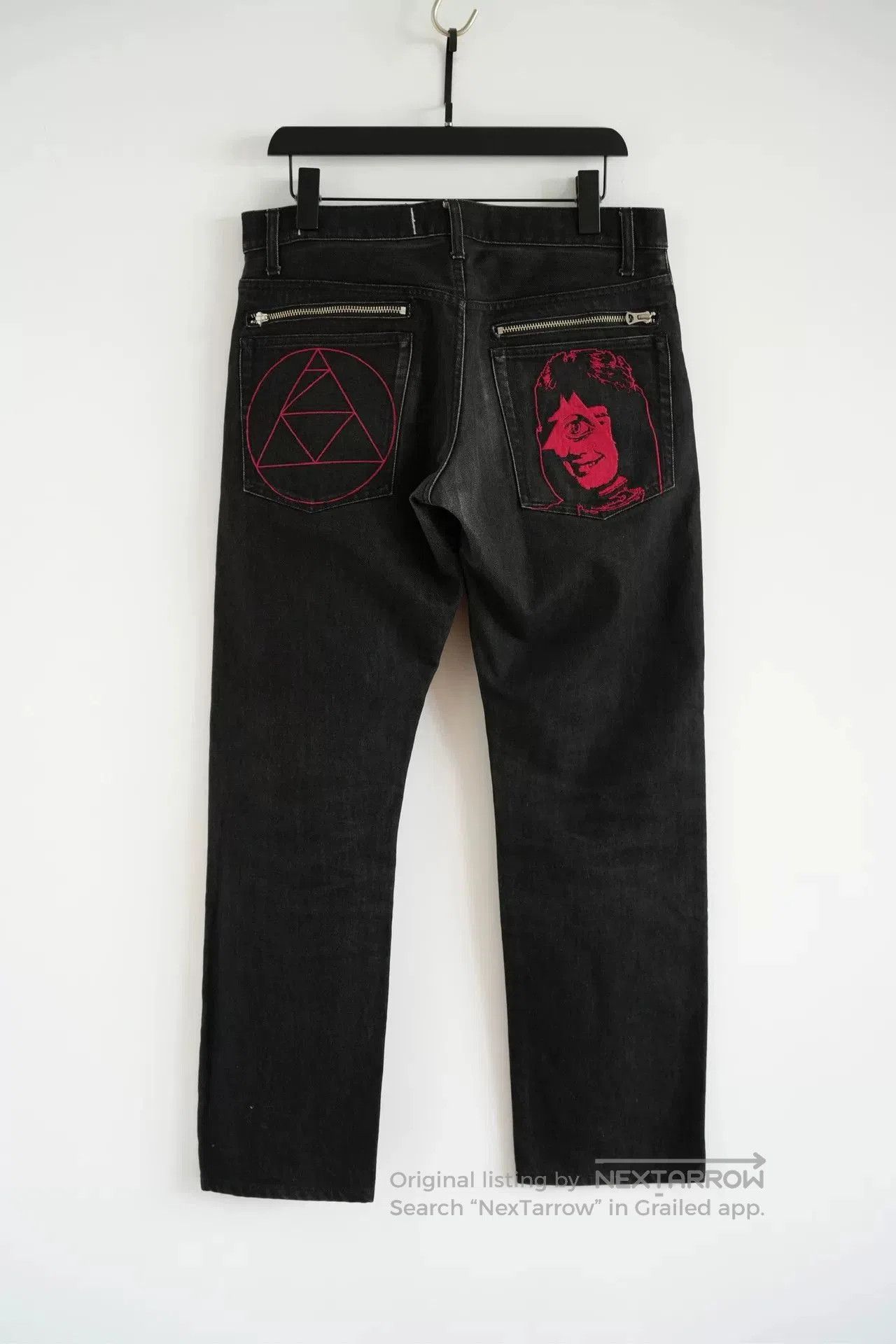 Undercover embroidered black denim pants by Undercover. Size US 43 - 1 Thumbnail