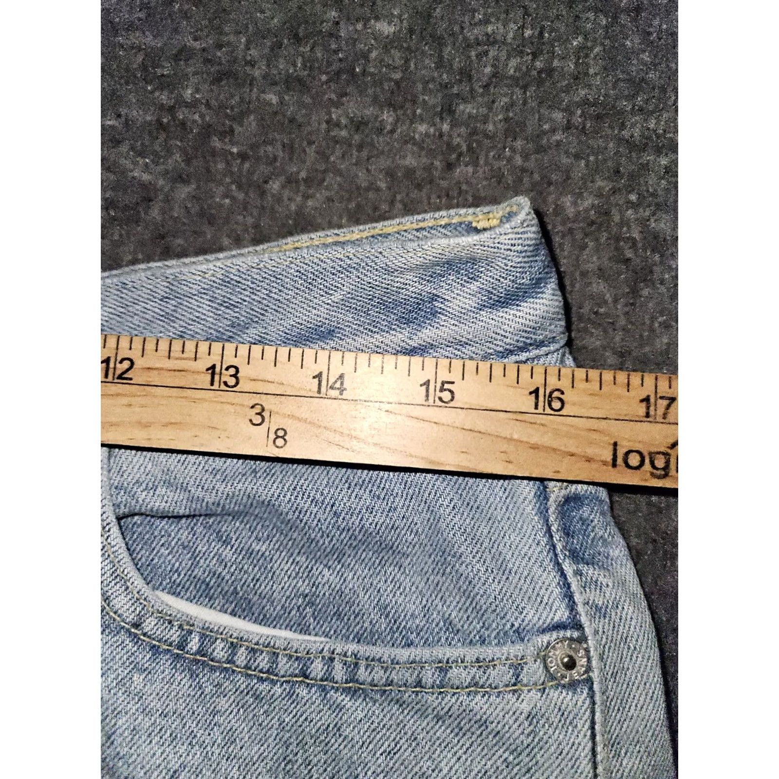 Tommy Hilfiger VINTAGE Tommy Jeans 13 Capri Cropped High Rise Distressed 90's Grunge Blue Womens Size 34" / US 12 / IT 48 - 3 Thumbnail