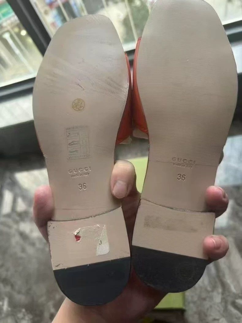 Gucci Gucci Orange Leather Slide Sandals-2505 Size US 6 / IT 36 - 4 Thumbnail