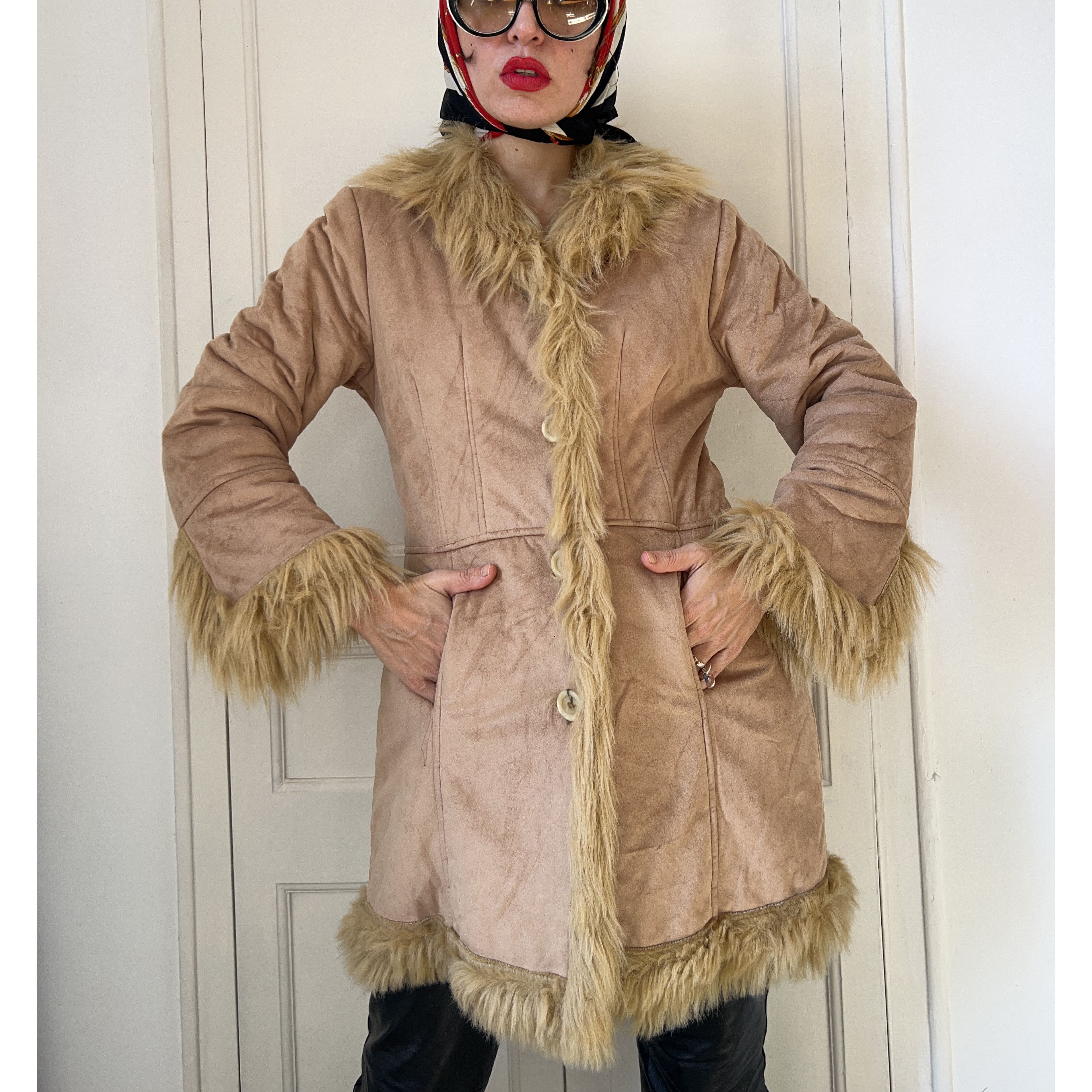 Vintage Vintage 70s Faux Suede Penny Lane Coat Size M / US 6-8 / IT 42-44 - 8 Thumbnail