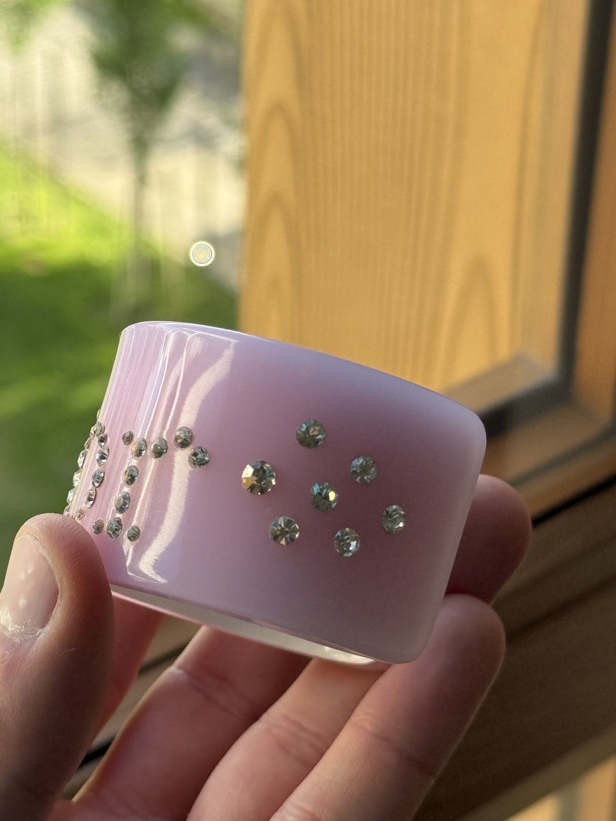 Christian Dior Monsieur Vintage Christian Dior Rhinestone Cuff Bracelet Pastel Pink Size ONE SIZE - 5 Thumbnail