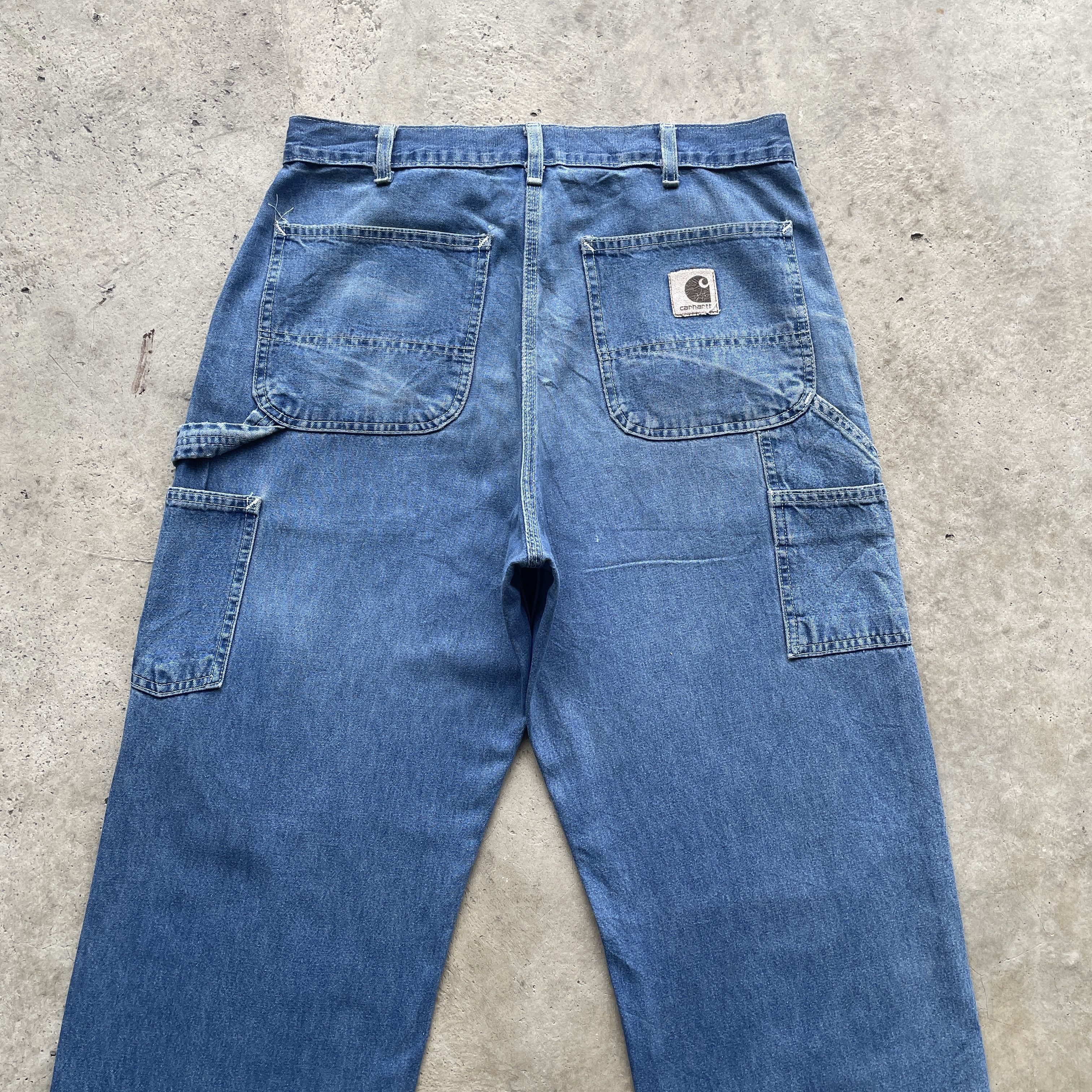 Carhartt W33 VINTAGE CARHARTT CARPENTER FADED RIPPED PANTS JEANS Size US 33 - 11 Thumbnail